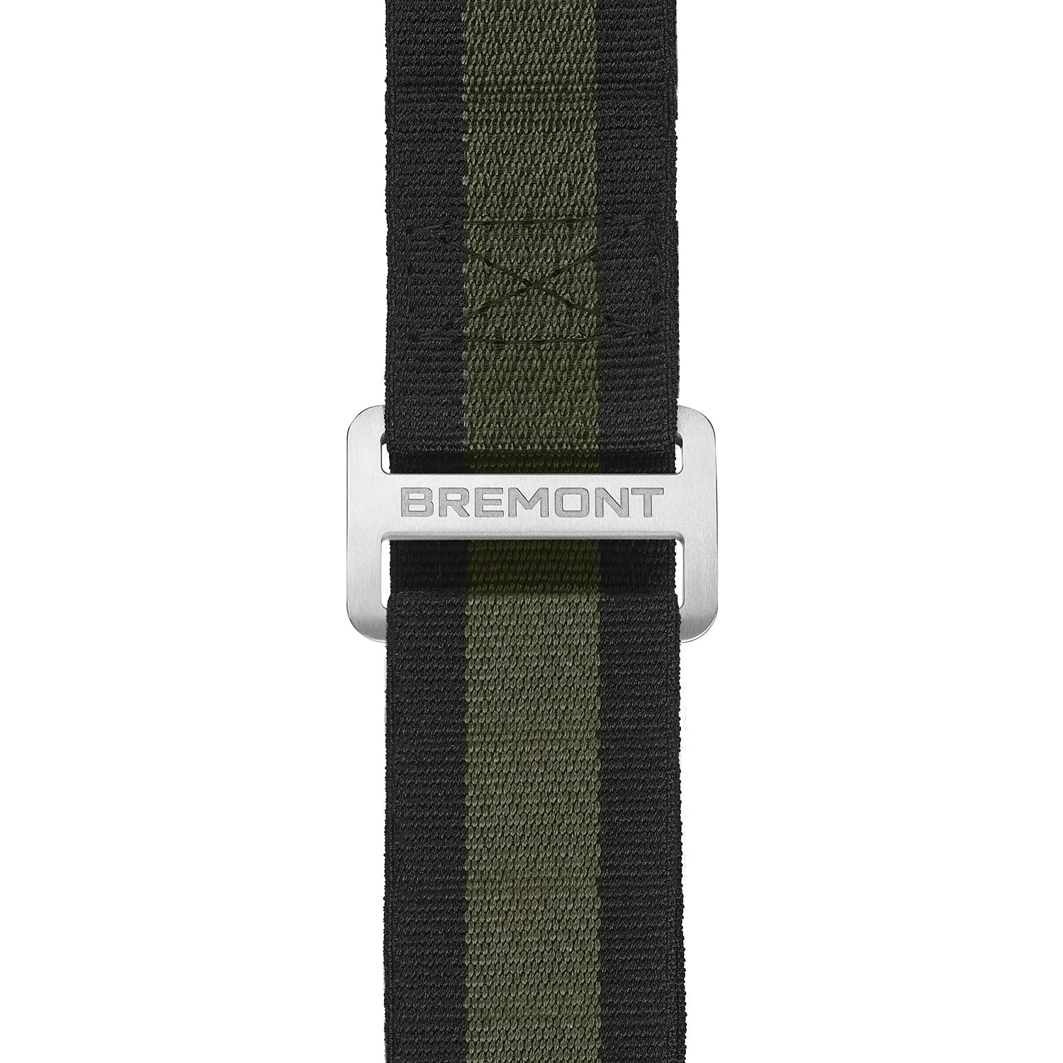 Bremont Watch Company Wayfinder | Accessories | Straps | NATO Black & Green NATO Strap, Steel