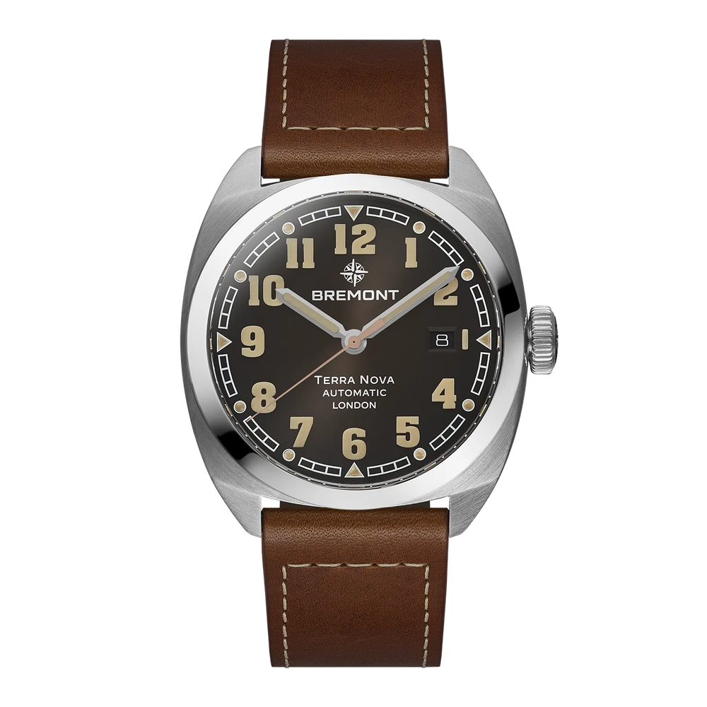 Bremont Watch Company Watches | Mens | Terra Nova Terra Nova 40.5 Date [Black Dial, Leather]