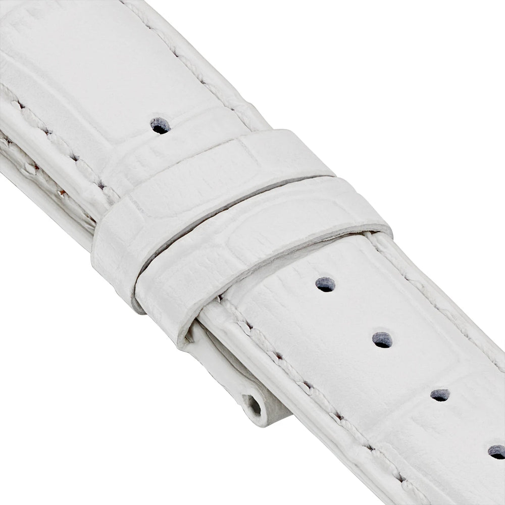 Bremont Watch Company Leather strap with alligator embossing - white