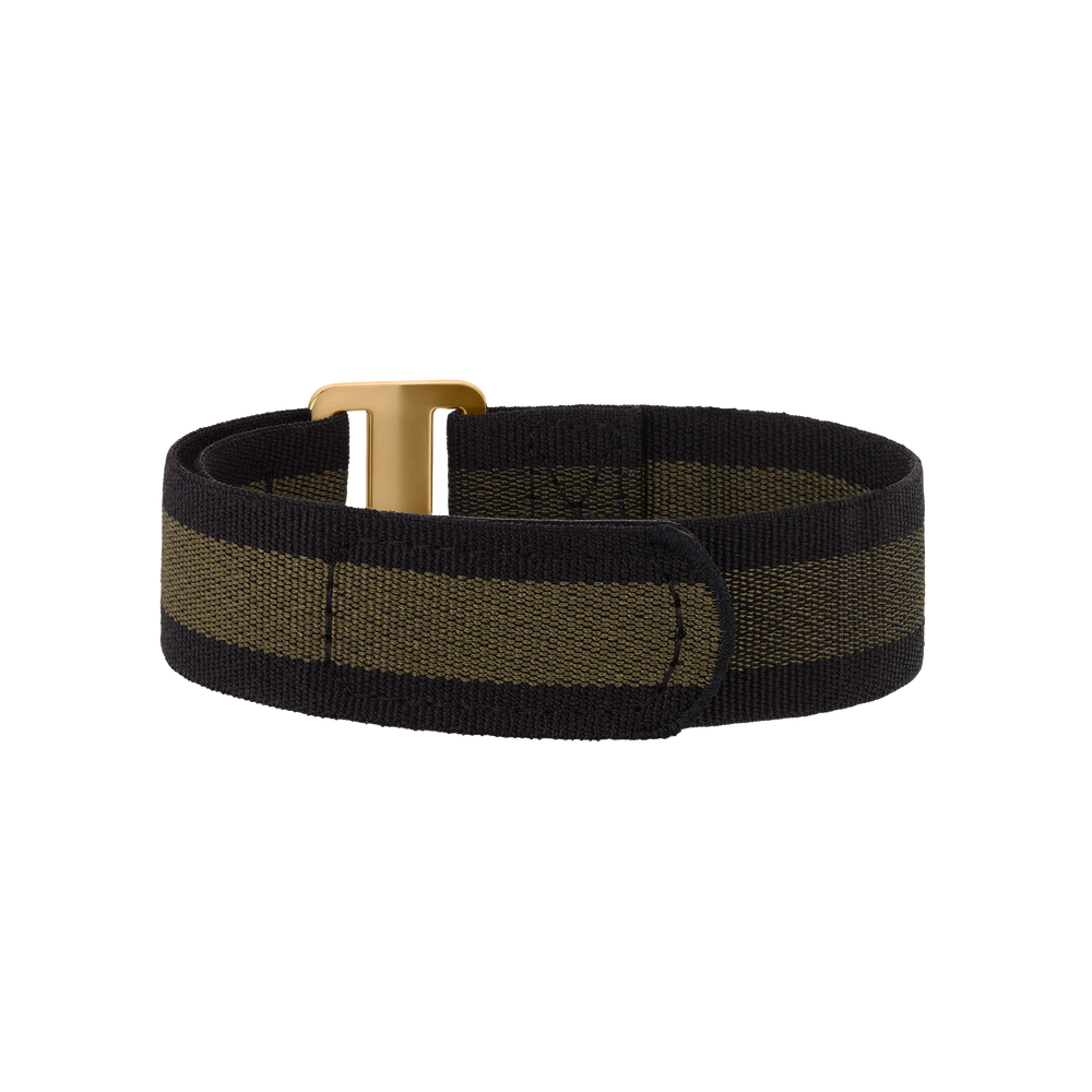 Bremont Watch Company Wayfinder | Accessories | Straps | NATO Black & Green NATO Strap, Bronze