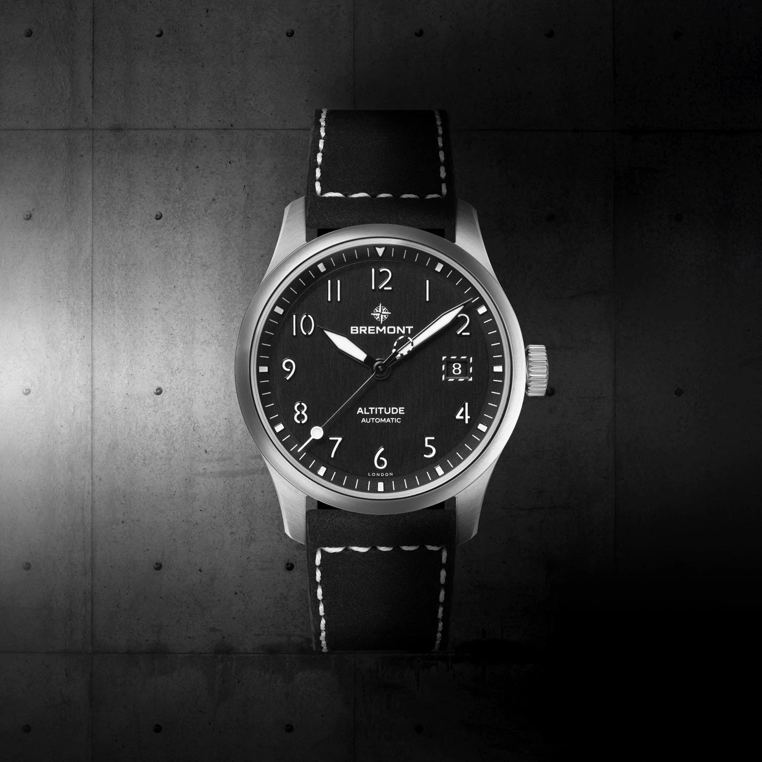 Bremont Watch Company Watches | Mens | Altitude Altitude 39 Date [Black, Leather]
