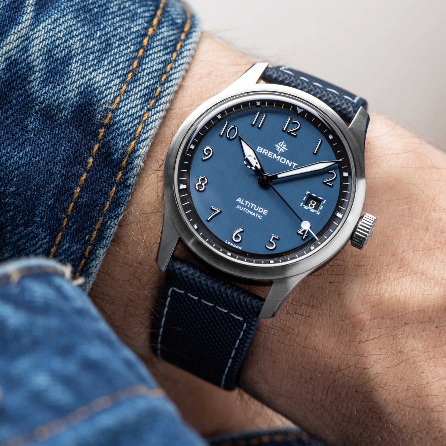 Bremont Watch Company Watches | Mens | Altitude Altitude 39mm Blue Dial Leather Strap