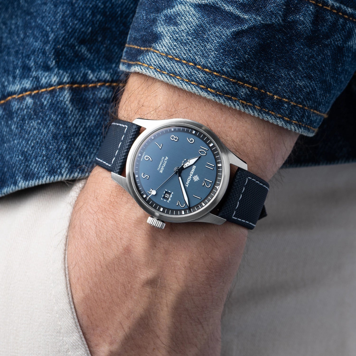 Bremont Watch Company Watches | Mens | Altitude Altitude 39mm Blue Dial Leather Strap
