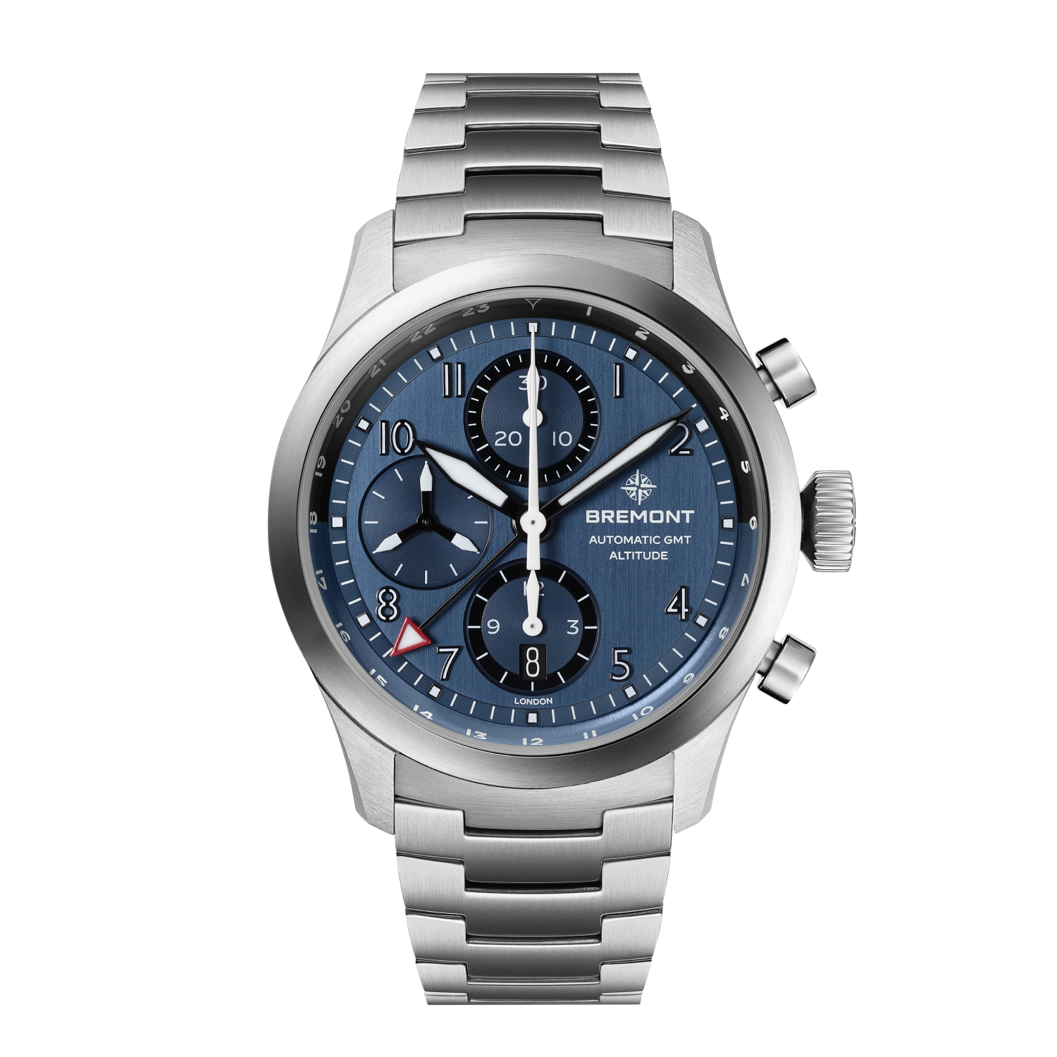 Bremont Watch Company Watches | Mens | Altitude Altitude 42mm Chronograph GMT Blue Dial Bracelet