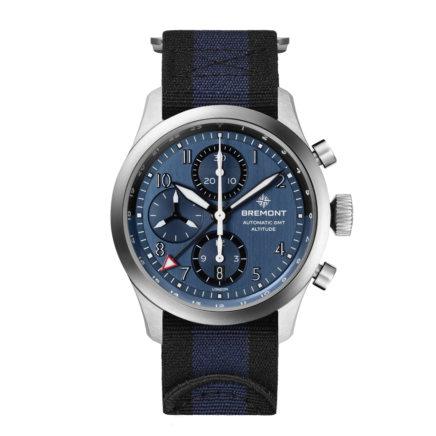 Bremont Watch Company Watches | Mens | Altitude Altitude 42mm Chronograph GMT Blue Dial Nato Strap