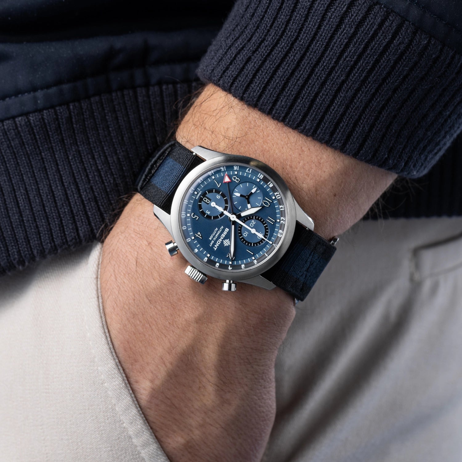 Bremont Watch Company Watches | Mens | Altitude Altitude 42mm Chronograph GMT Blue Dial Nato Strap