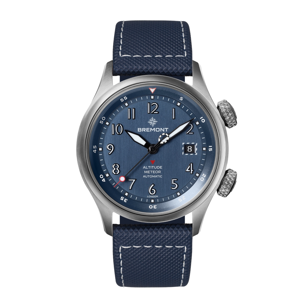 Bremont Watch Company Watches | Mens | Altitude Altitude MB Meteor Blue Dial Blue Barrel Leather Strap