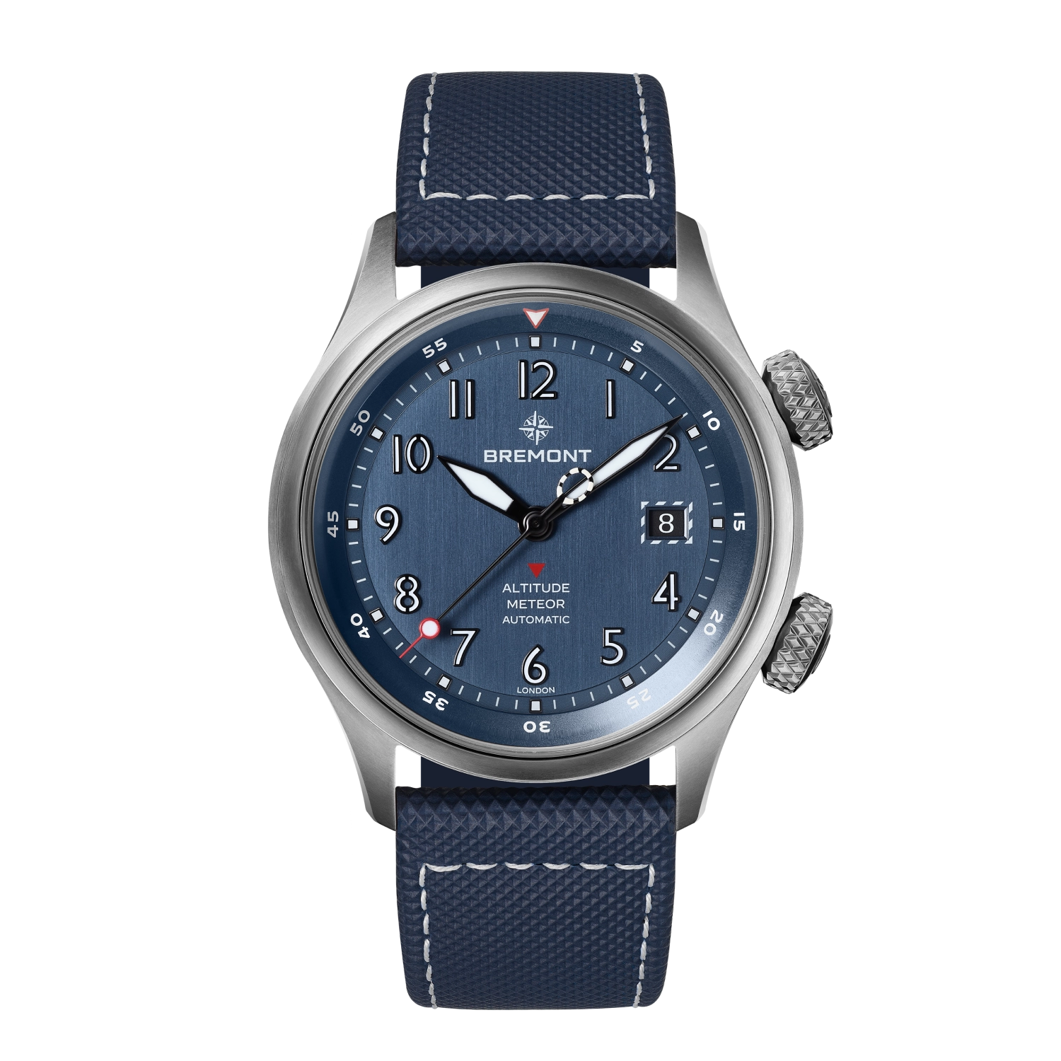 Bremont Watch Company Watches | Mens | Altitude Altitude MB Meteor Blue Dial Blue Barrel Leather Strap