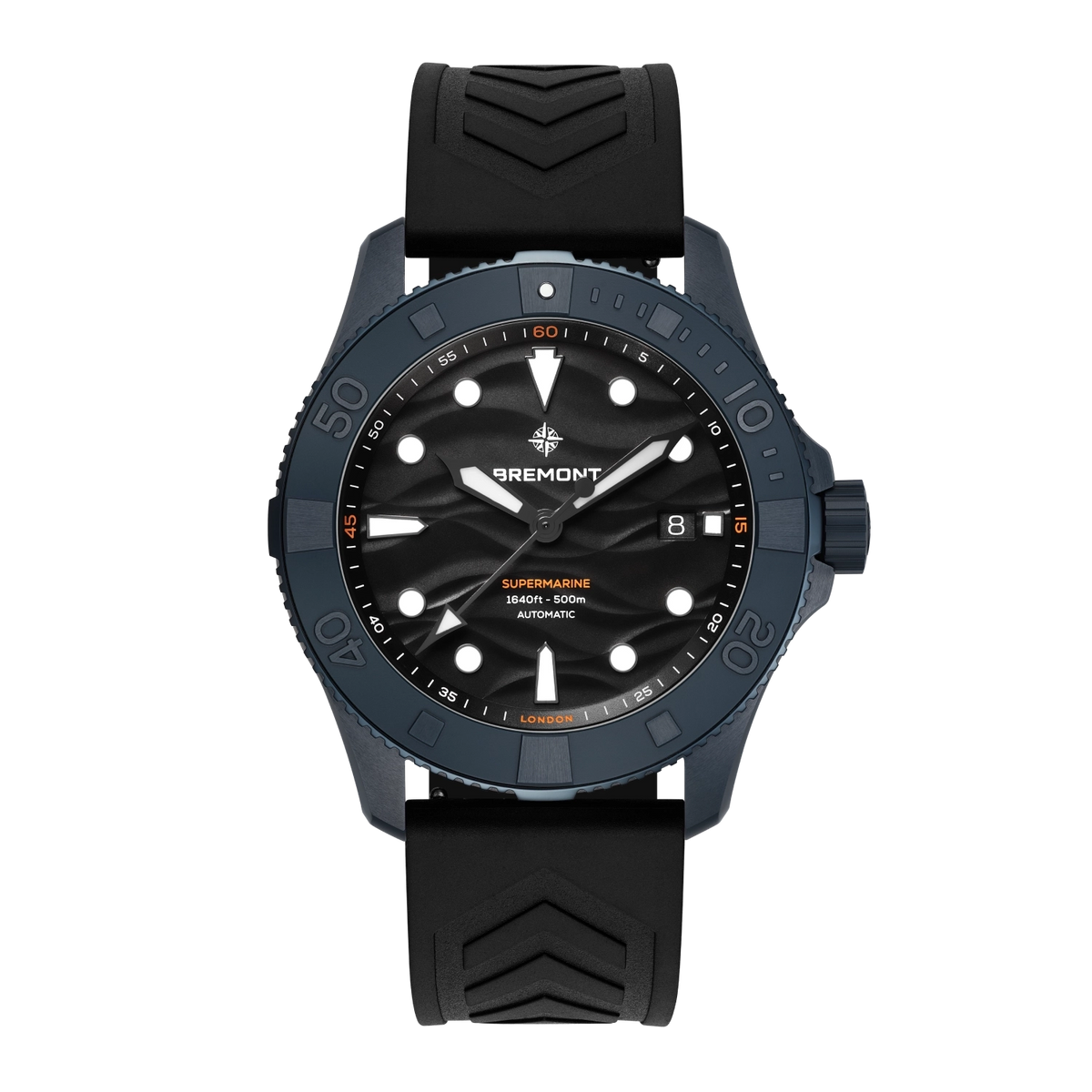 Supermarine Full Ceramic Deep Blue Rubber Strap