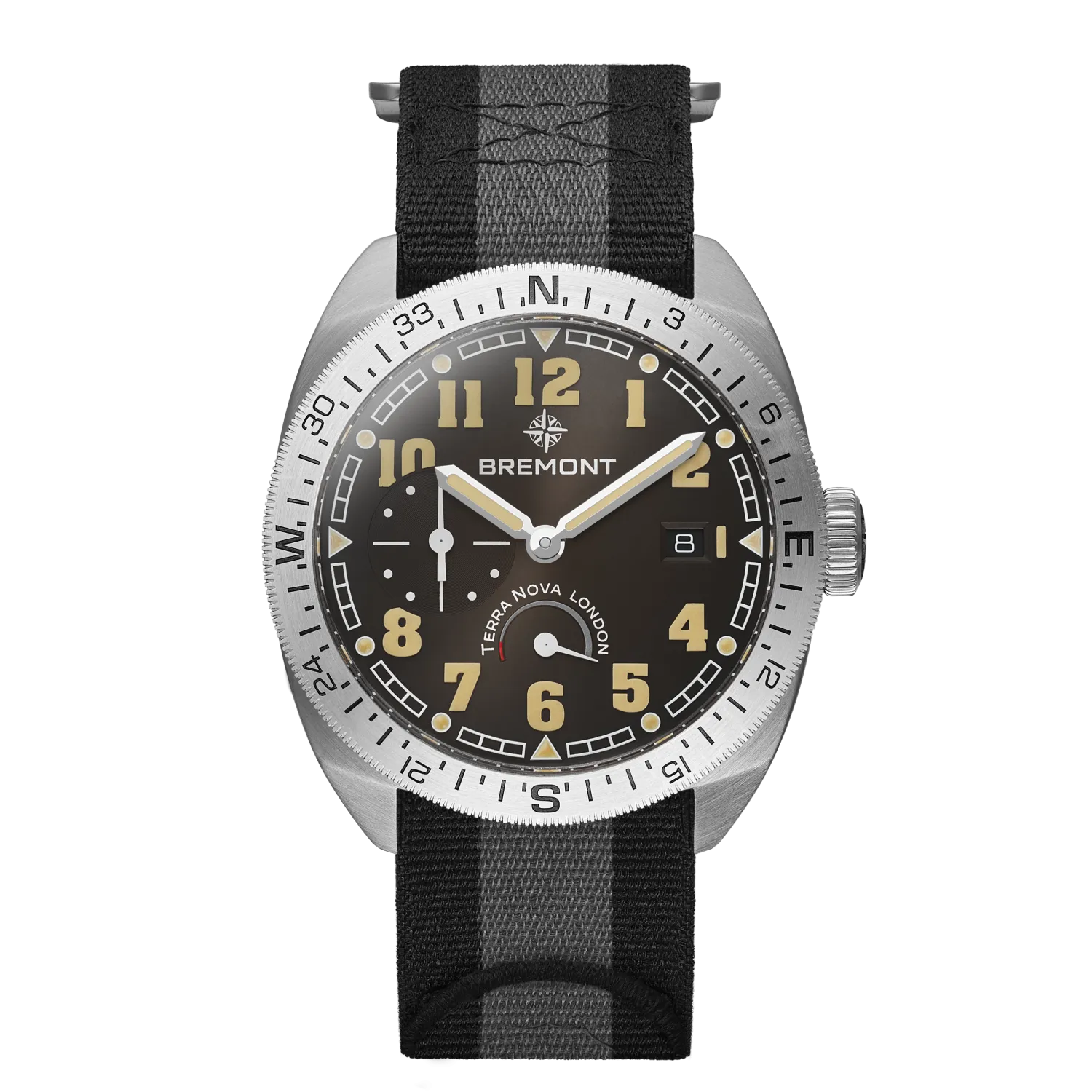 Bremont Watch Company Watches | Mens | Terra Nova Terra Nova 40.5 Turning Bezel Power Reserve [Black Dial, NATO]