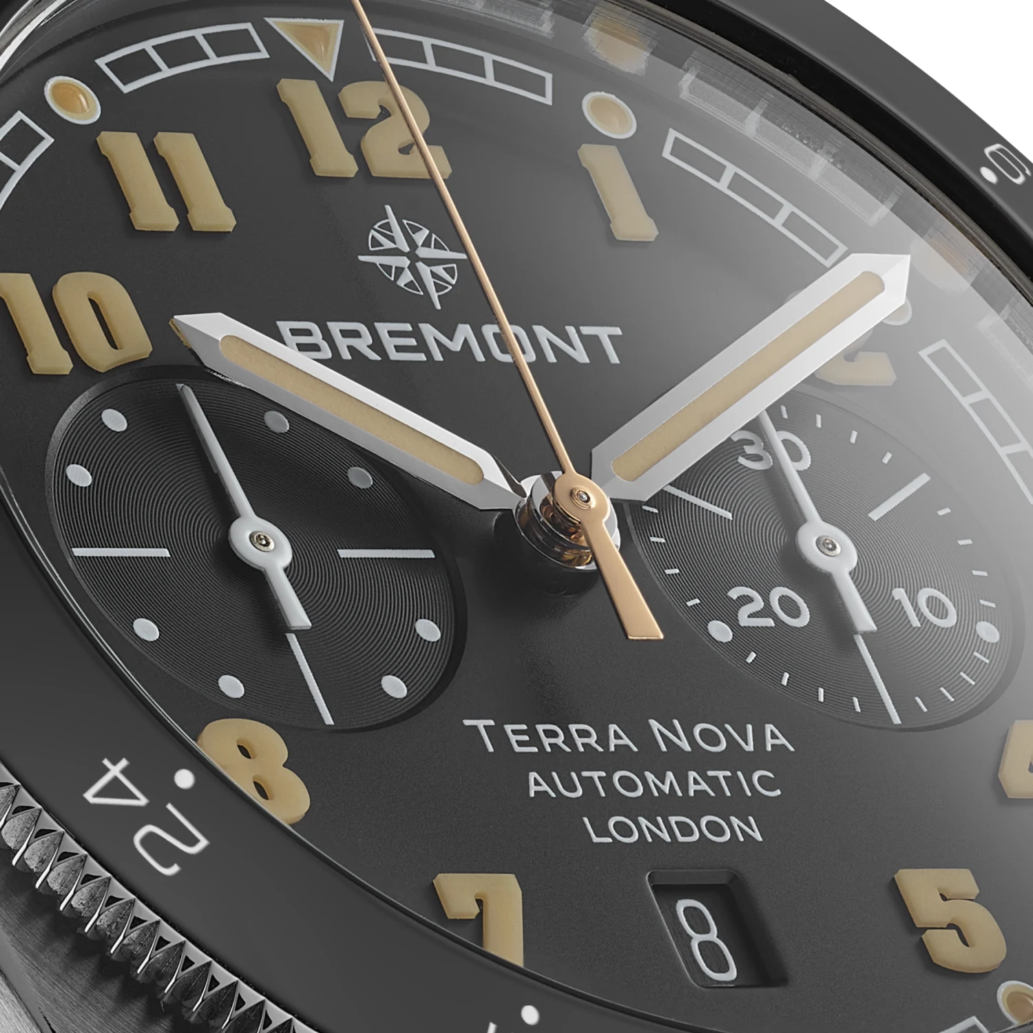 Bremont Watch Company Watches | Mens | Terra Nova Terra Nova 42.5 Chronograph [Black Dial, Leather]