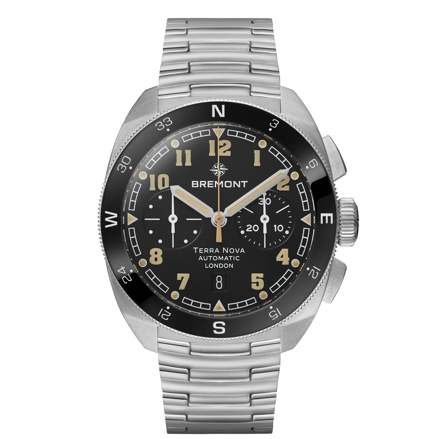 Bremont Watch Company Watches | Mens | Terra Nova Terra Nova 42.5 Chronograph [Black Dial, Bracelet]