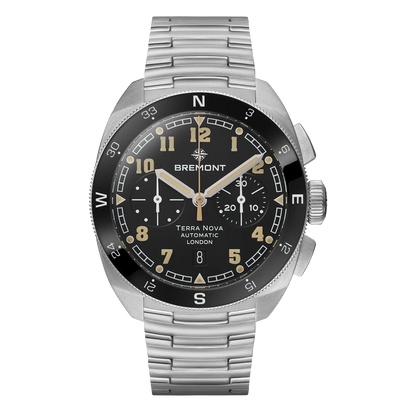 Bremont Watch Company Watches | Mens | Terra Nova Terra Nova 42.5 Chronograph [Black Dial, Bracelet]