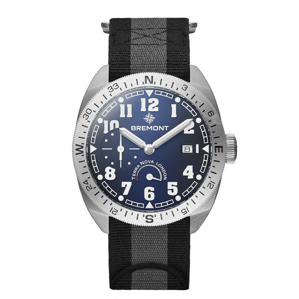 Bremont Watch Company Watches | Mens | Terra Nova Terra Nova 40.5 Turning Bezel Power Reserve [Blue Dial, NATO]