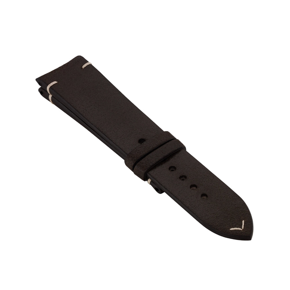 Brown Leather Strap - Cream Side & Tail Stitch