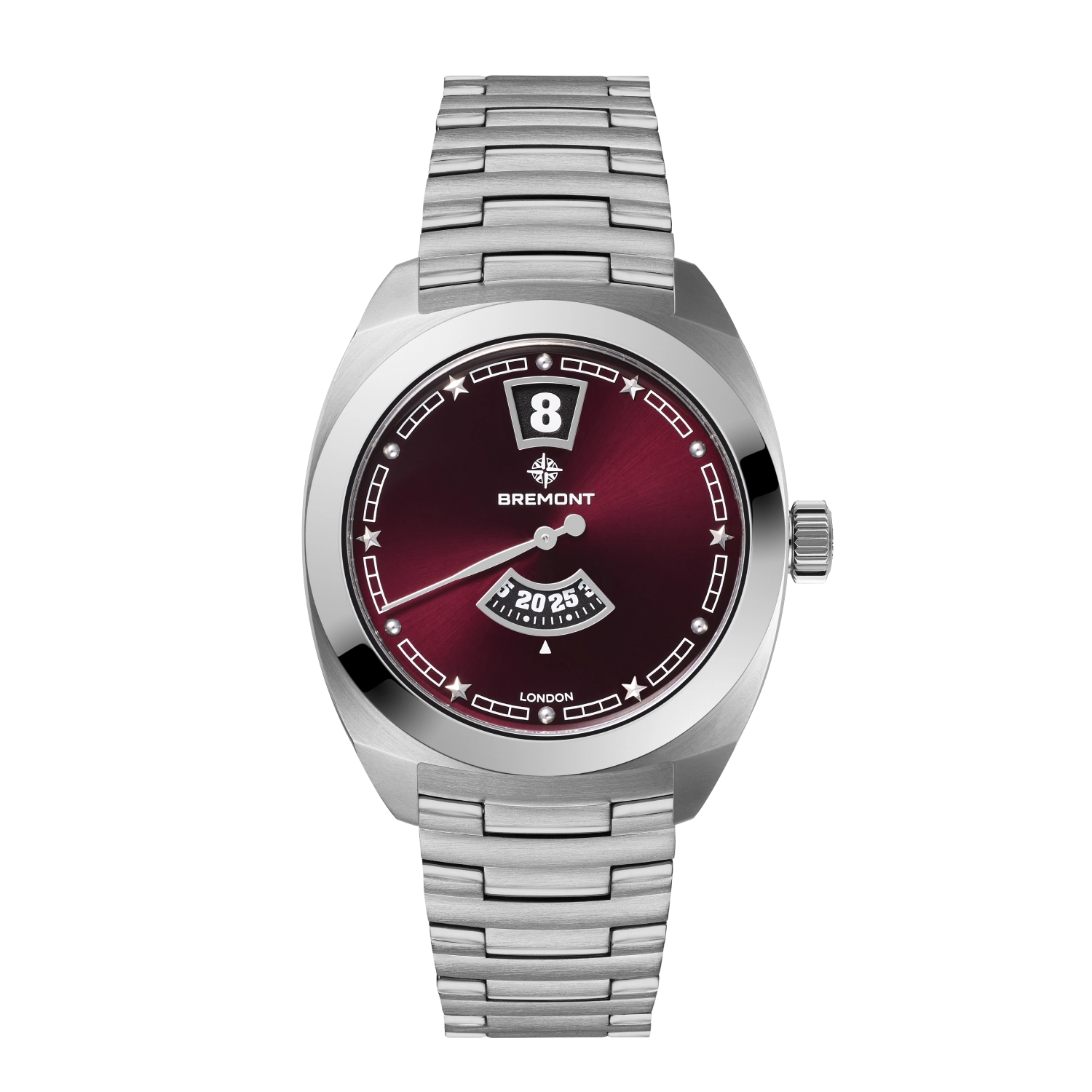 Terra Nova 35mm Jumping Hour Burgundy Bracelet