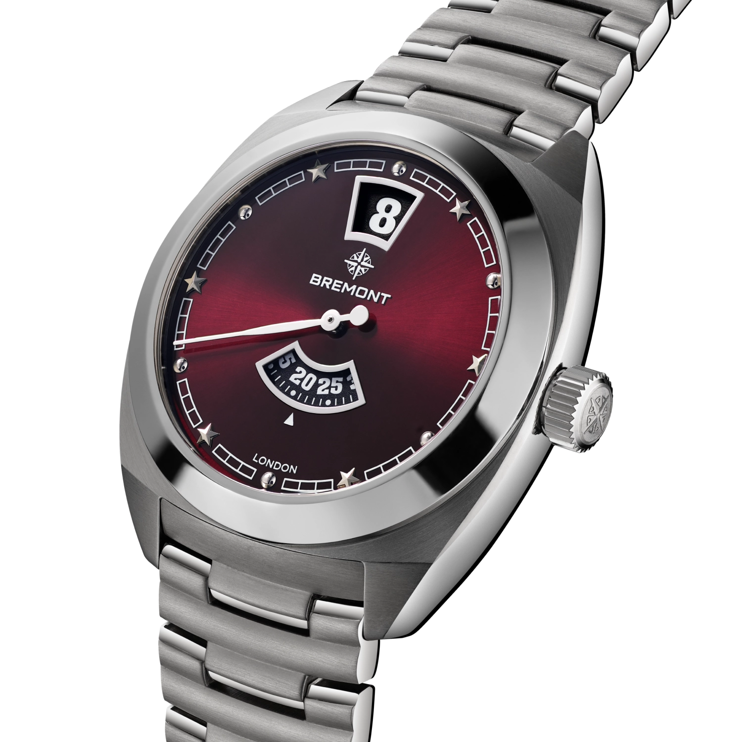 Terra Nova 35mm Jumping Hour Burgundy Bracelet