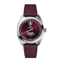 Terra Nova 35mm Jumping Hour Burgundy Leather Strap