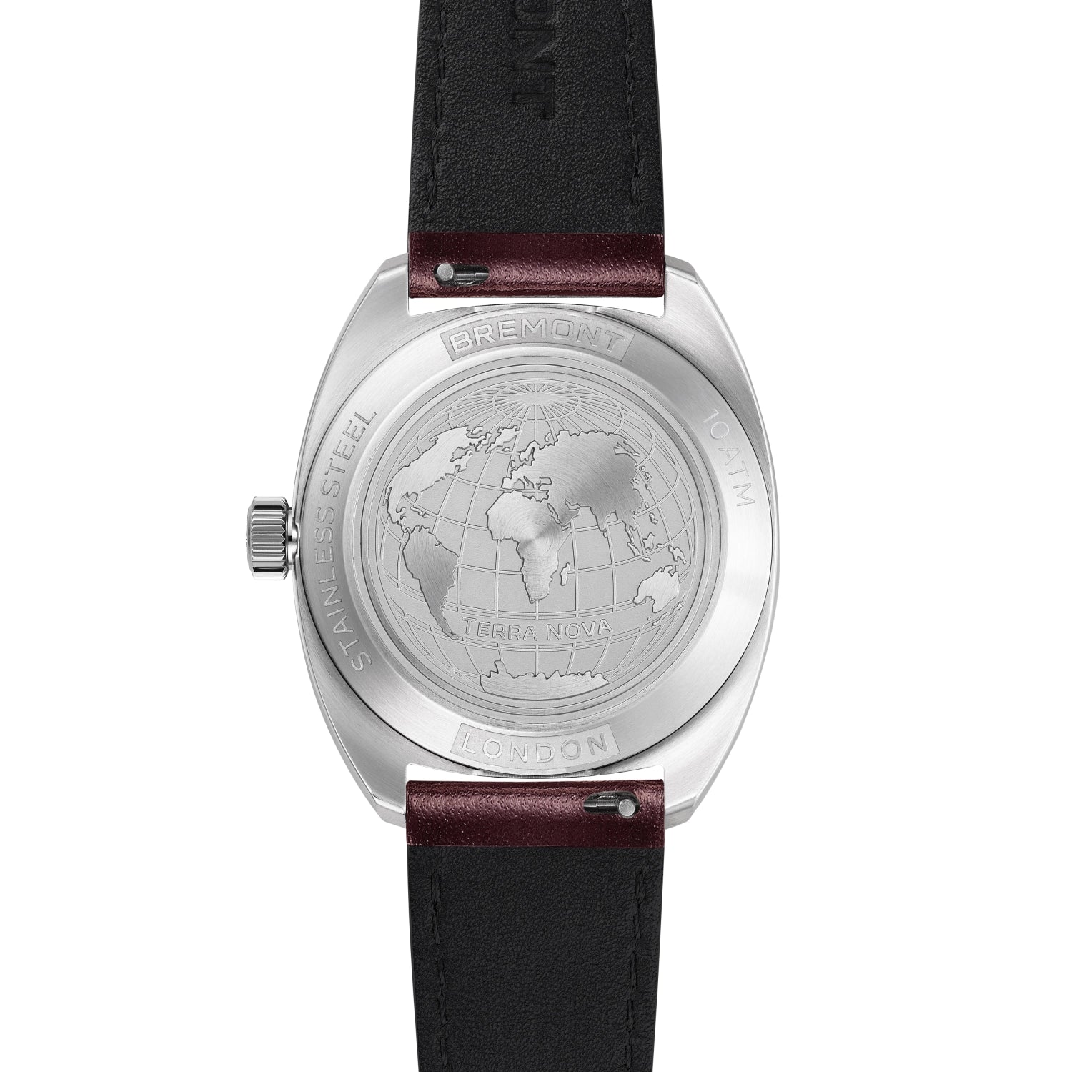 Terra Nova 35mm Jumping Hour Burgundy Leather Strap