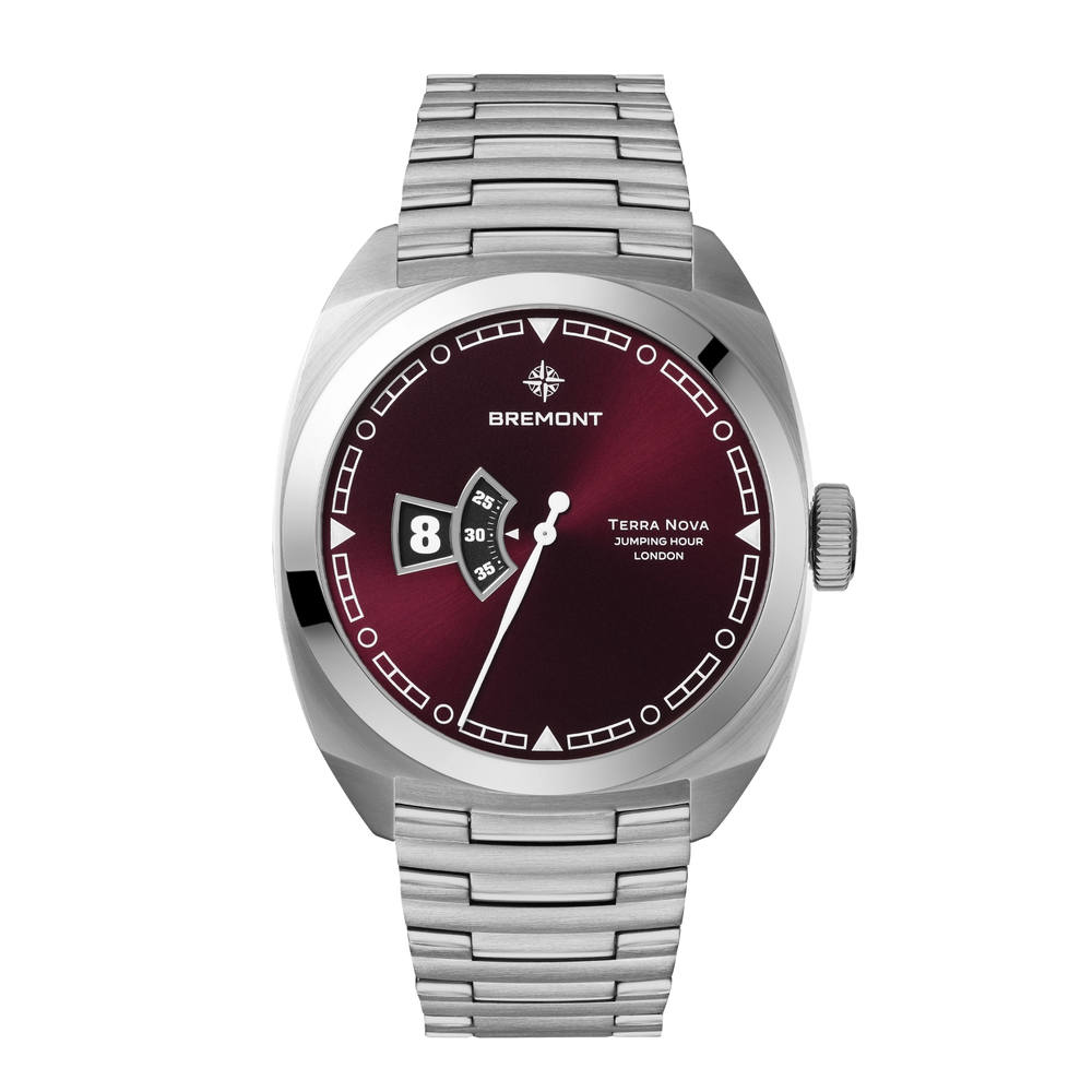 Terra Nova 40.5mm Jumping Hour Burgundy Bracelet