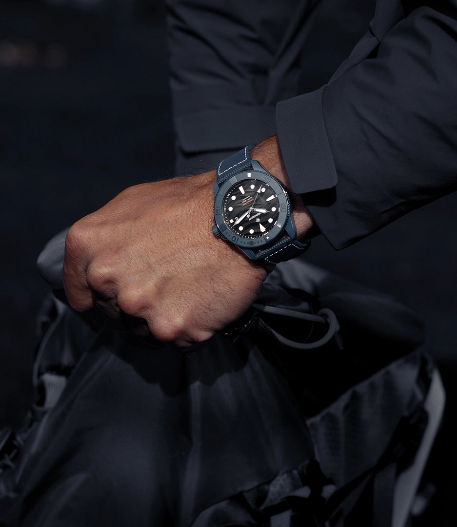 Supermarine Full Ceramic Deep Blue on the Wrist