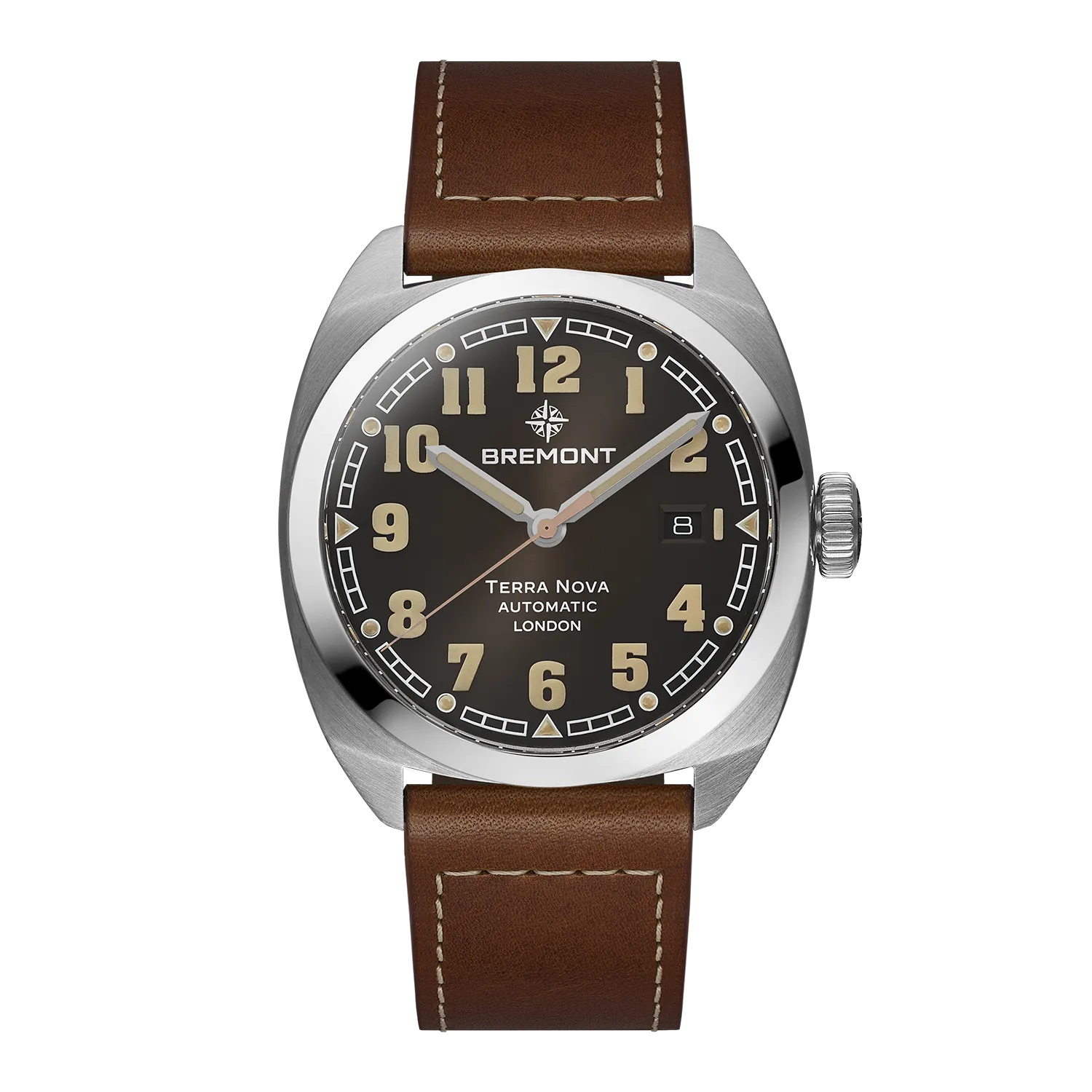 Bremont Watch Company Watches | Mens | Terra Nova Terra Nova 40.5 Date [Black Dial, Leather]