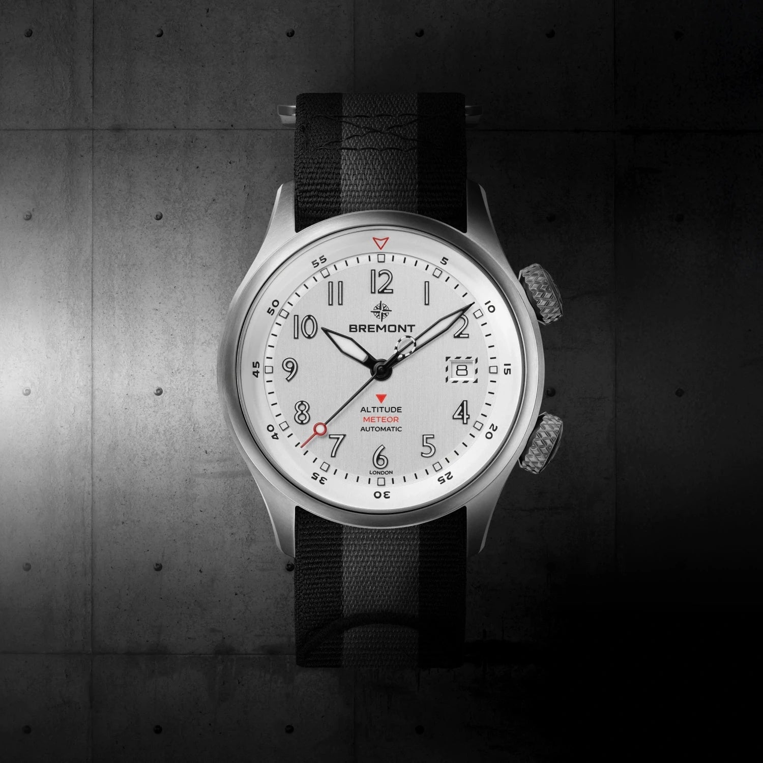 Bremont Watch Company Watches | Mens | Altitude Altitude MB Meteor [Silver, NATO]