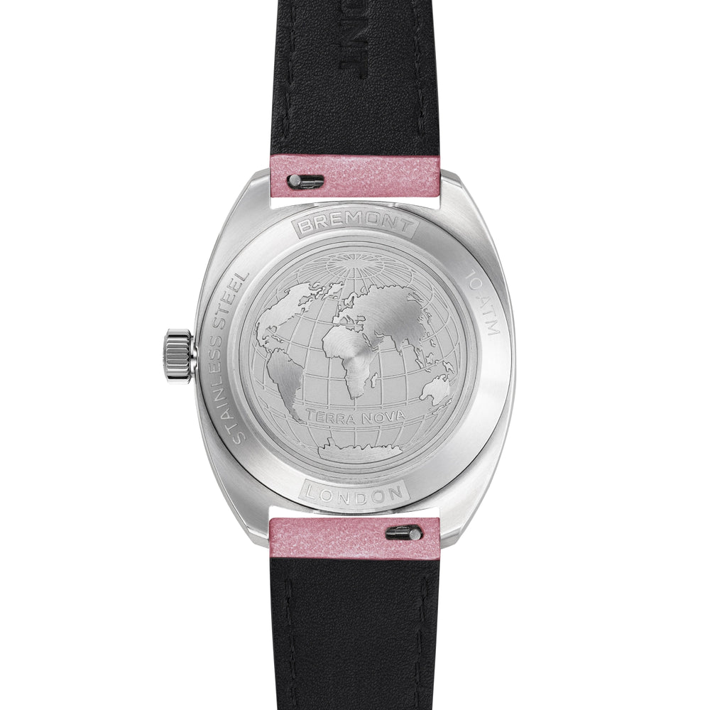 Terra Nova 35mm Jumping Hour Frosted Pink Leather Strap