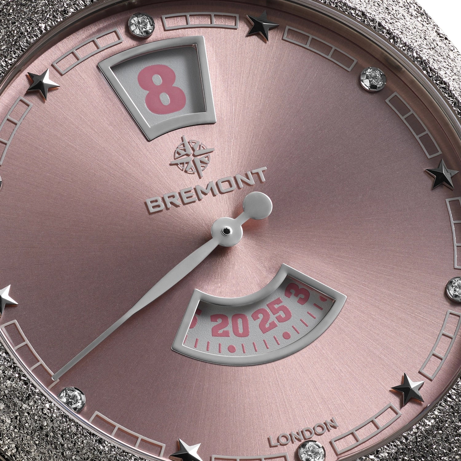 Terra Nova 35mm Jumping Hour Frosted Pink Leather Strap