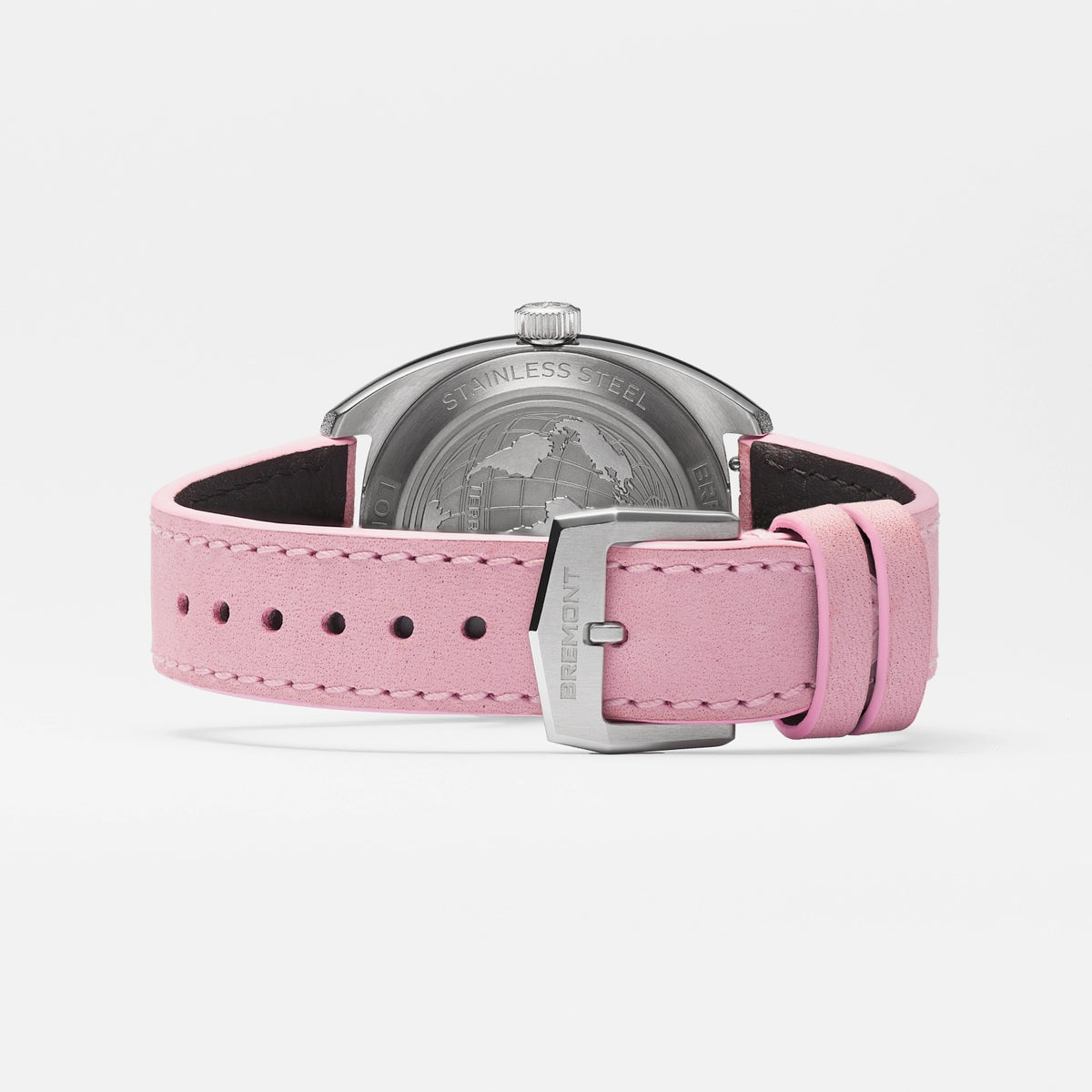 Terra Nova 35mm Jumping Hour Frosted Pink Leather Strap