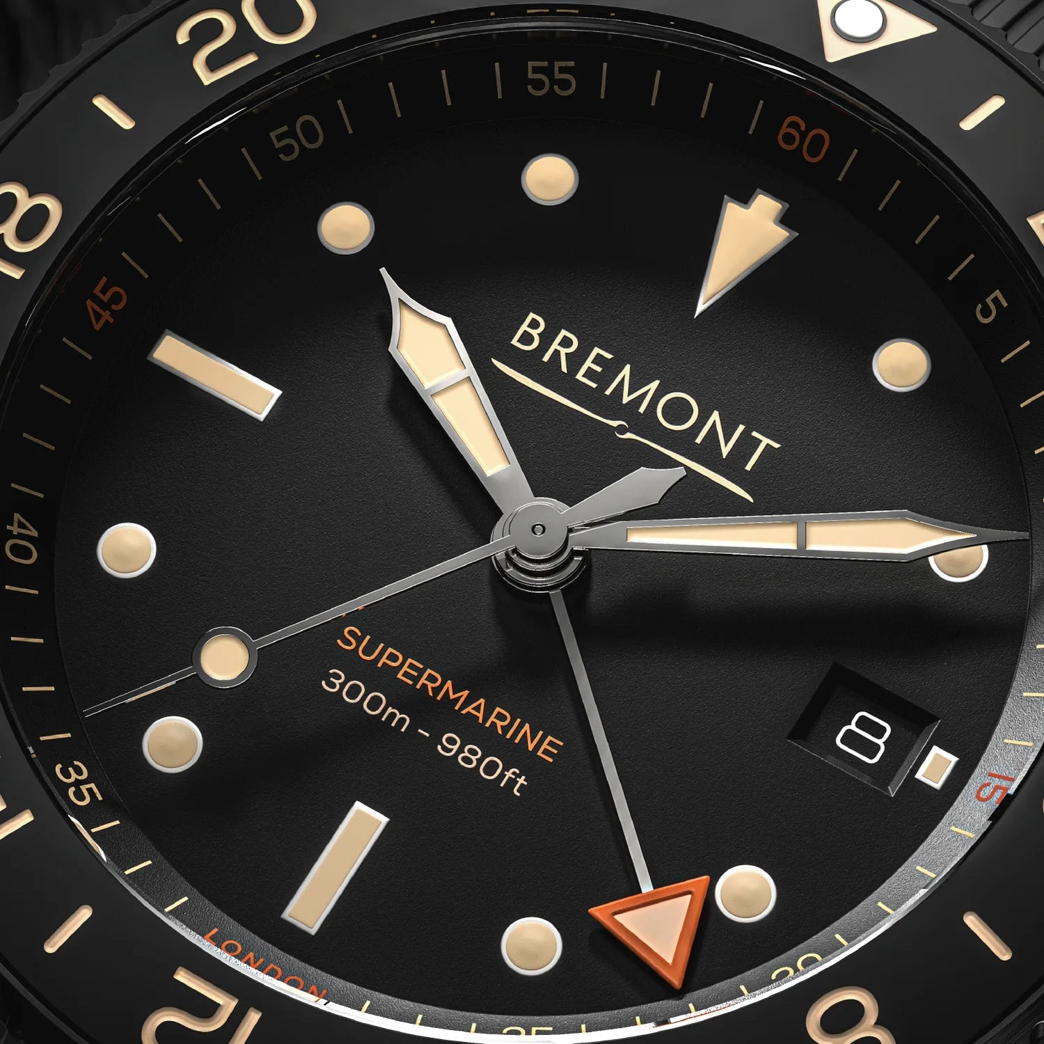 Bremont Watch Company Watches | Mens | Supermarine Regular length (15cm - 19cm wrist size) S302 (JET Rubber)