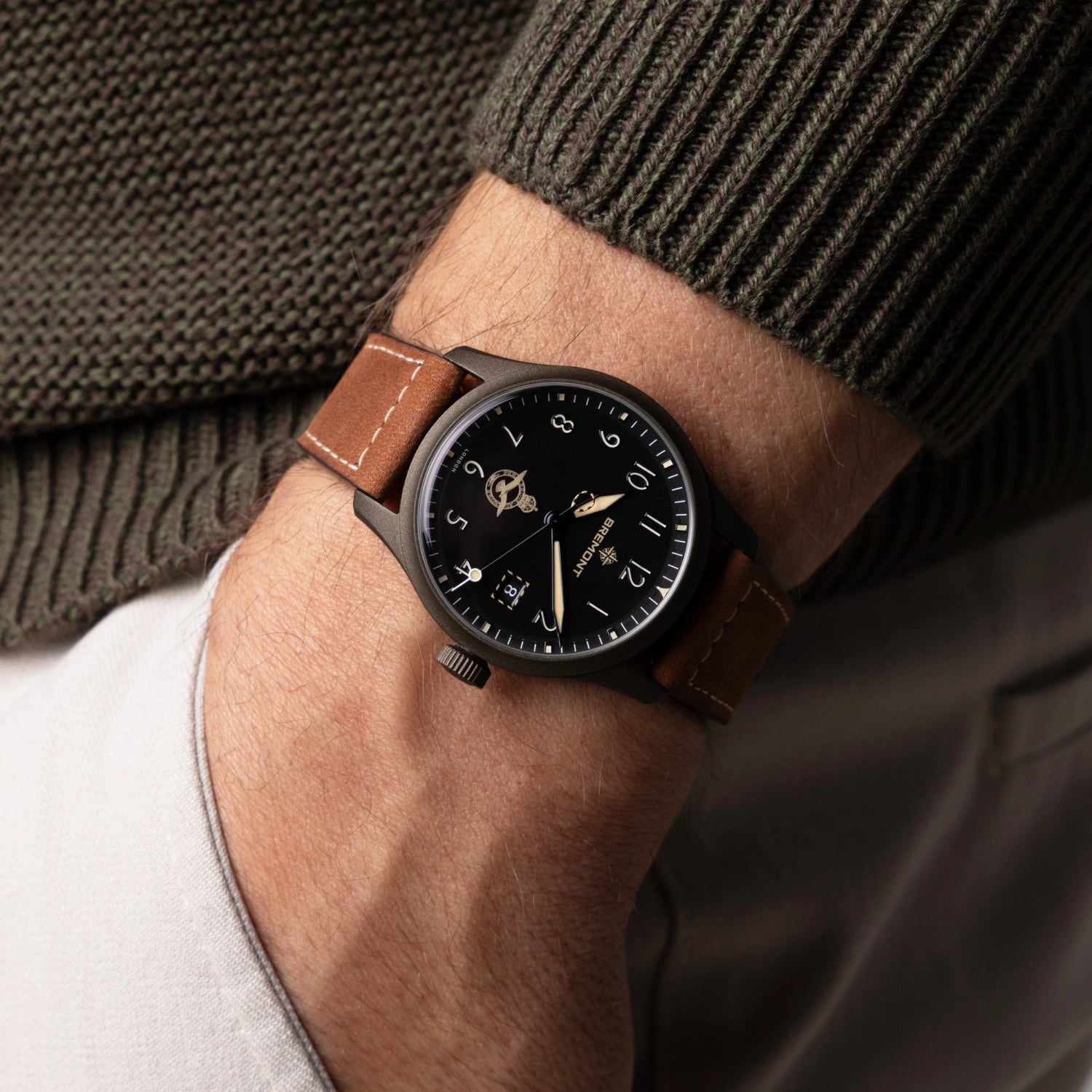 Bremont Watch Company Watches | Mens | HMAF HMAF Altitude 39mm Date Leather Strap