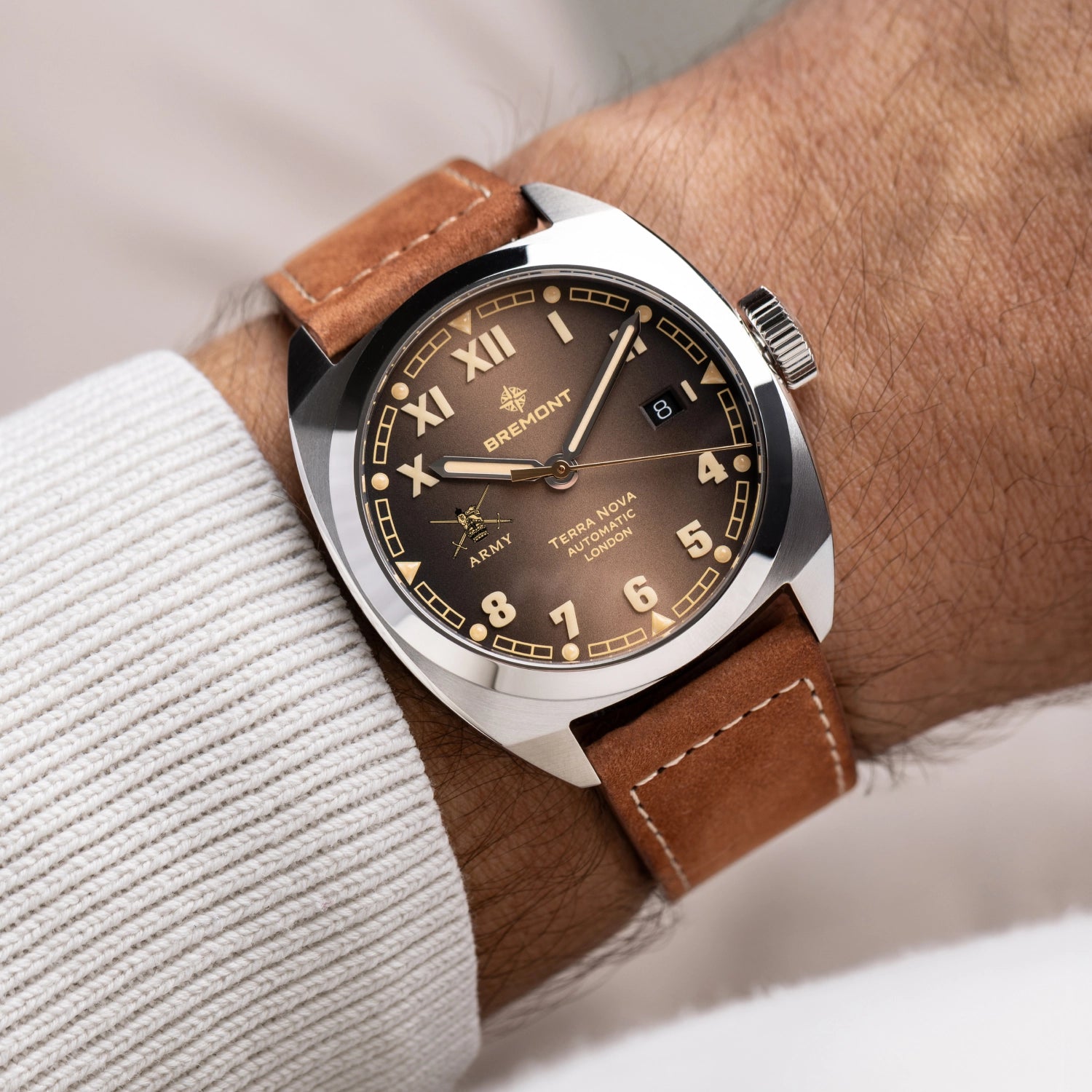 Bremont Watch Company Watches | Mens | HMAF HMAF Terra Nova 40.5mm Date Leather Strap