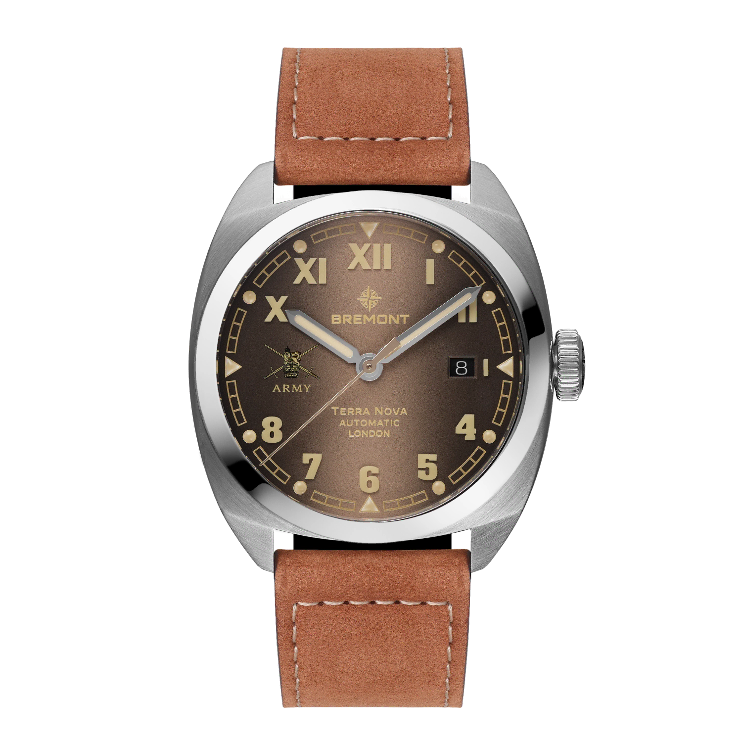 Bremont Watch Company Watches | Mens | HMAF HMAF Terra Nova 40.5mm Date Leather Strap