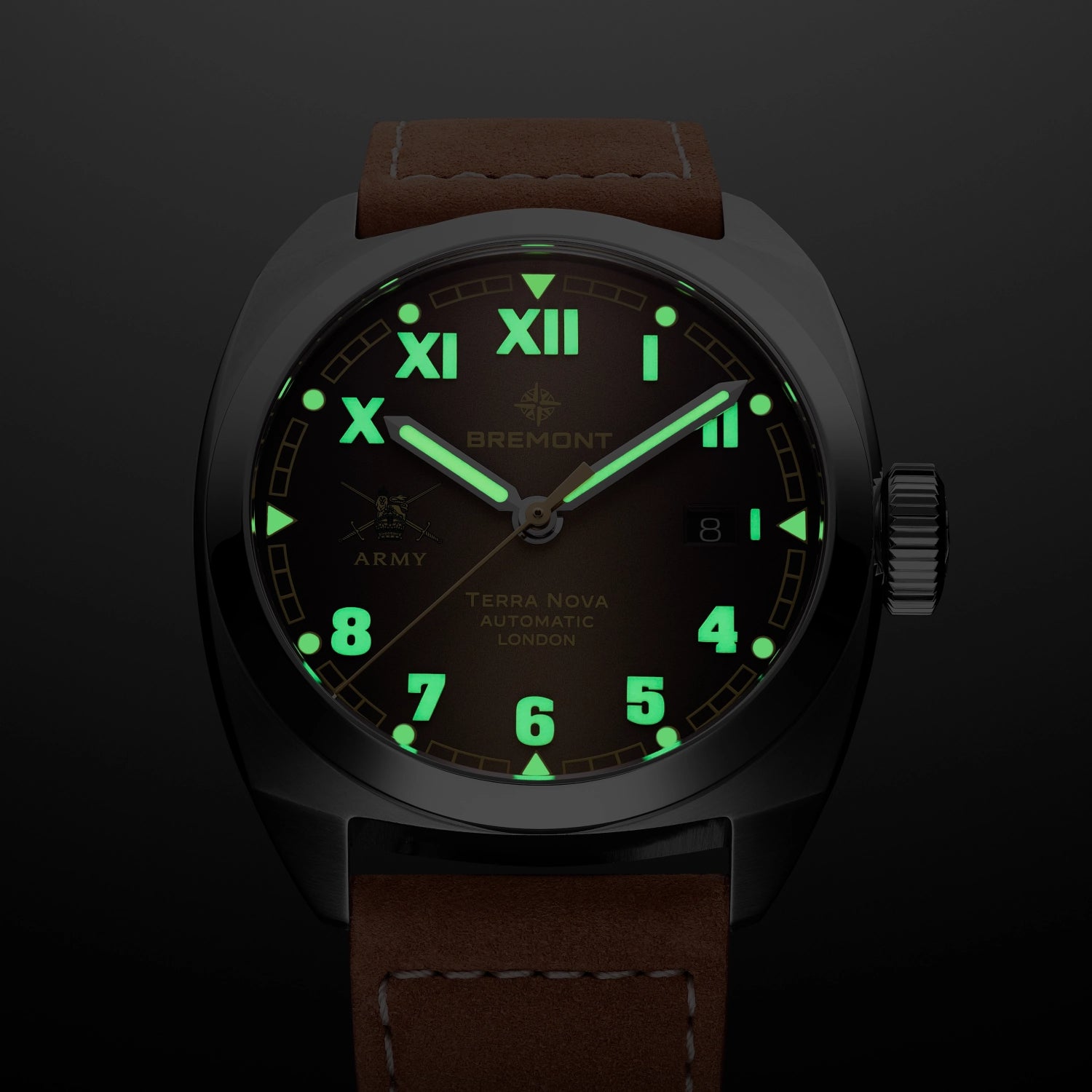 Bremont Watch Company Watches | Mens | HMAF HMAF Terra Nova 40.5mm Date Leather Strap