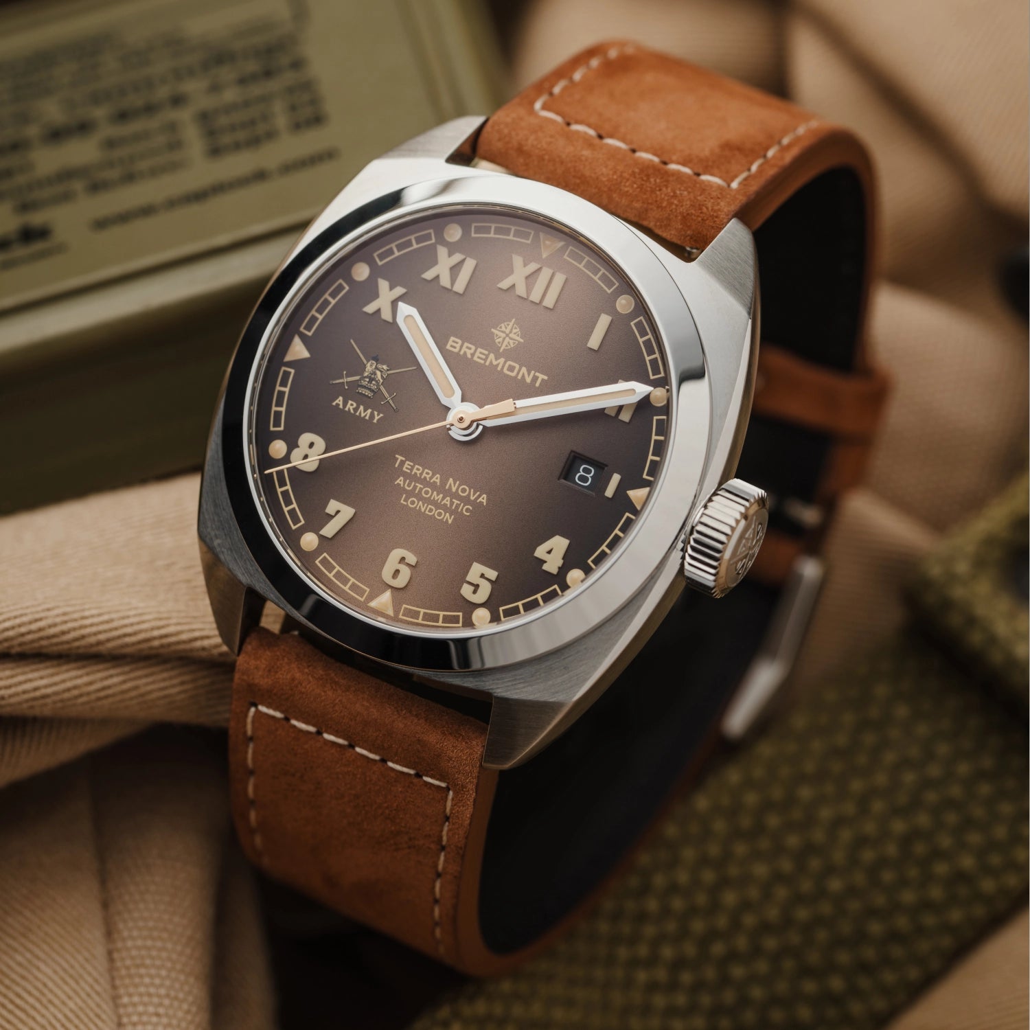 Bremont Watch Company Watches | Mens | HMAF HMAF Terra Nova 40.5mm Date Leather Strap