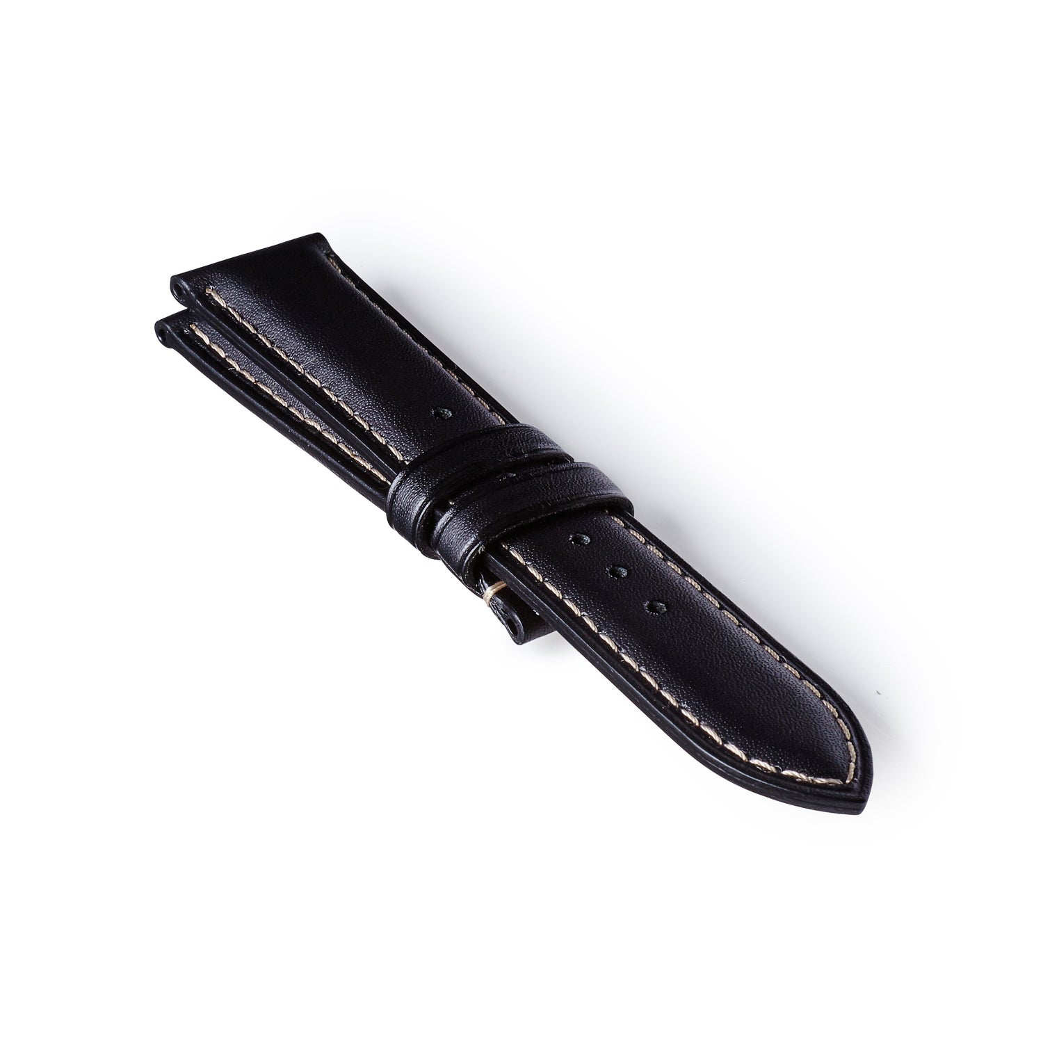 Bremont Chronometers Straps | Mens | Leather 22mm / Regular Leather Strap - Black/White - Norton