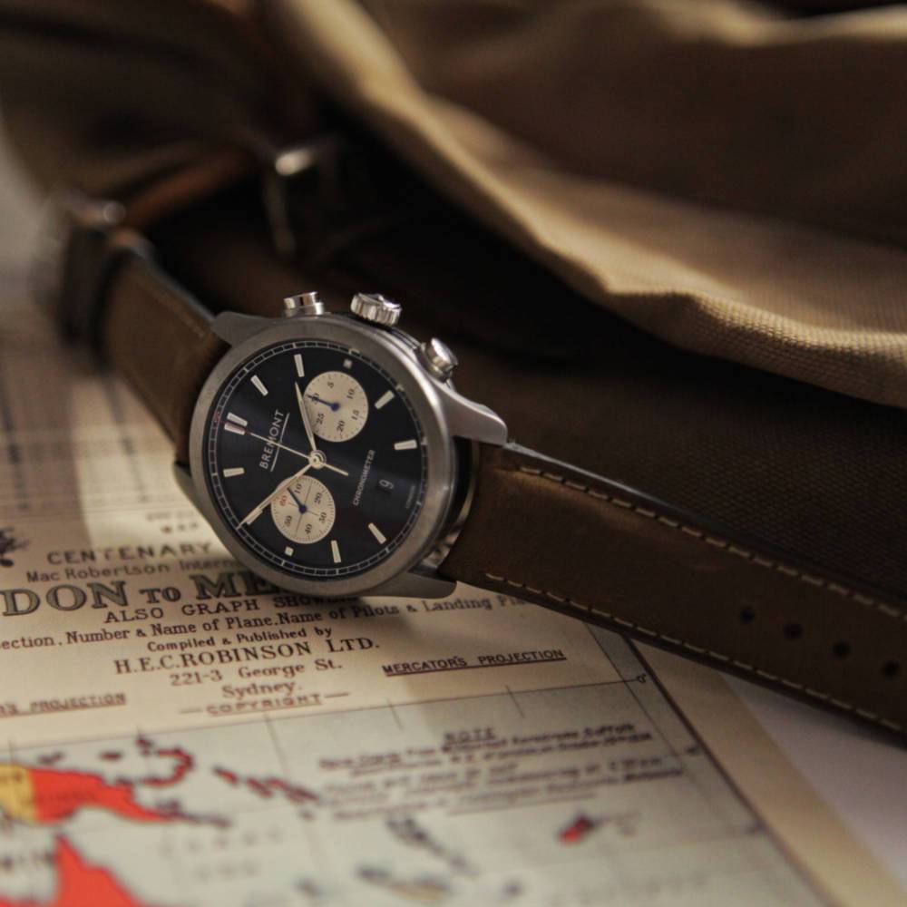 Bremont Chronometers Straps | Mens | Leather Nubuck Strap - Light Brown/White