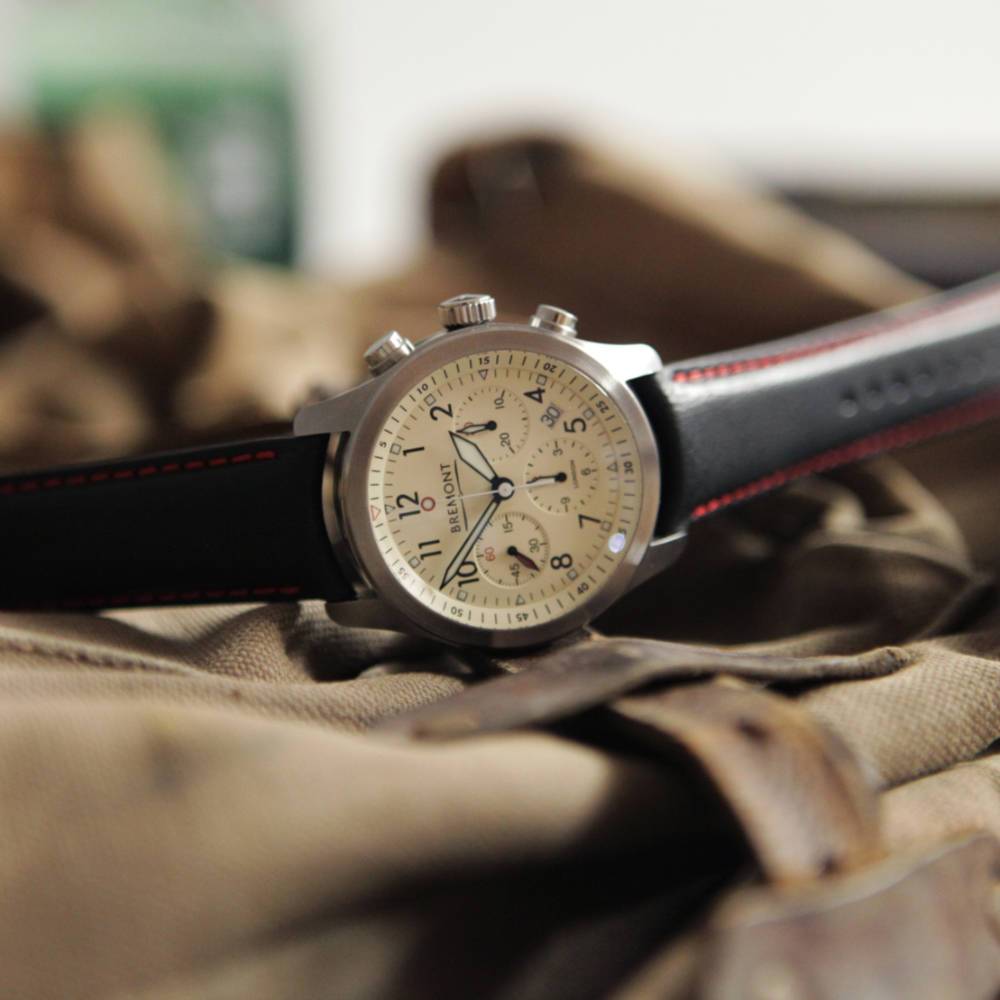 Bremont Chronometers Straps | Mens | Leather Leather Strap - Black/Red