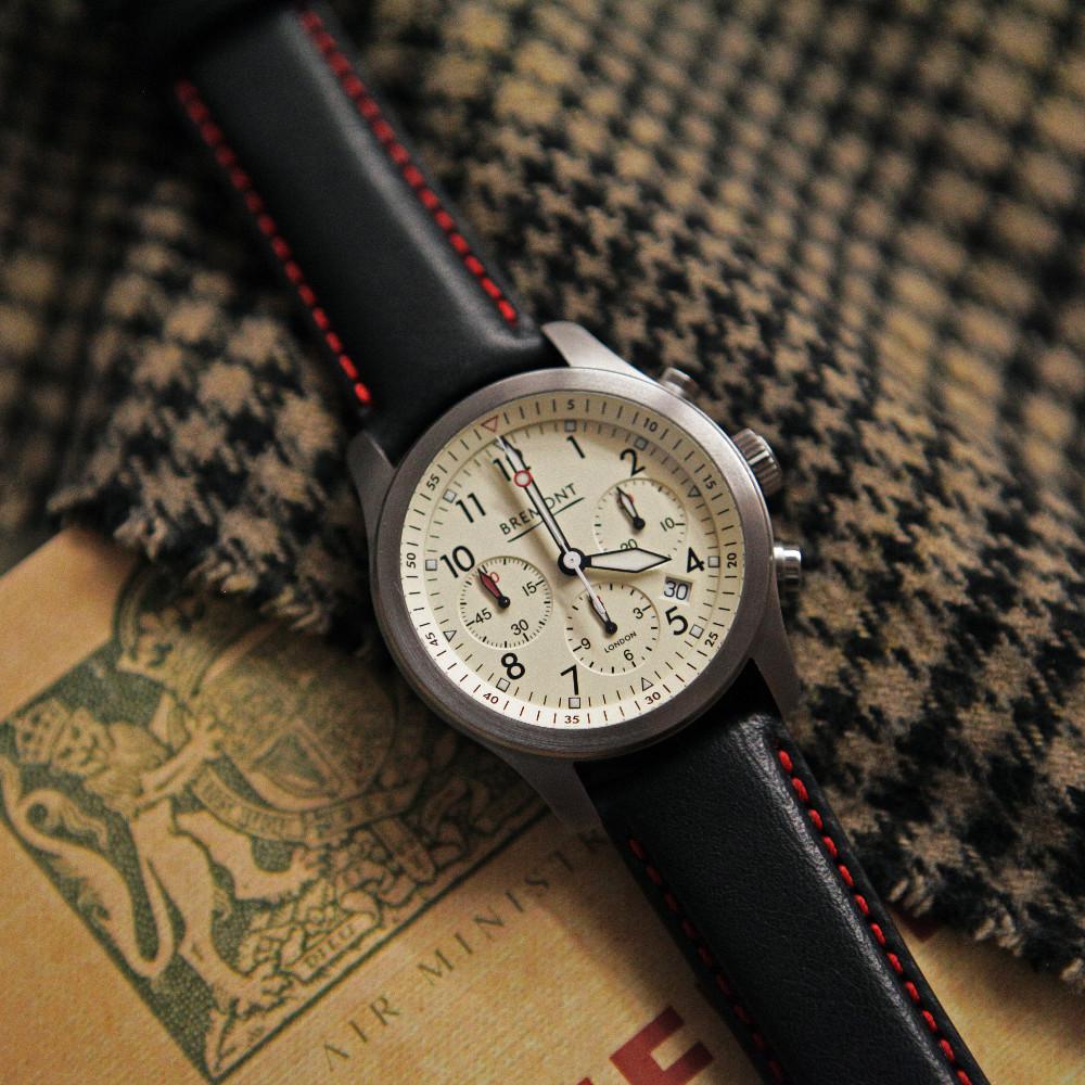 Bremont Chronometers Straps | Mens | Leather Leather Strap - Black/Red