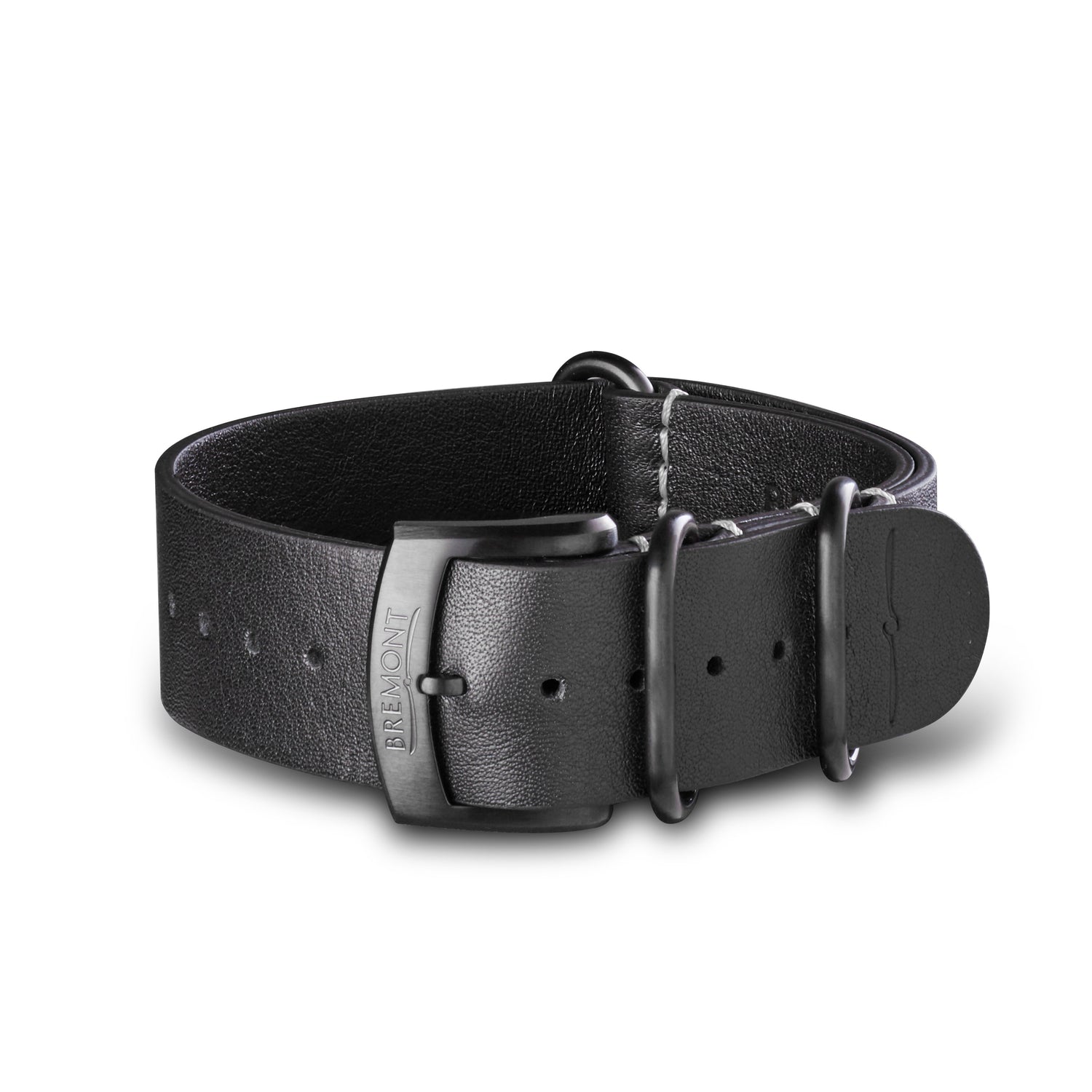 Bremont Chronometers Straps | Mens | NATO | Leather NATO Strap - Hambleden Leather - Black DLC