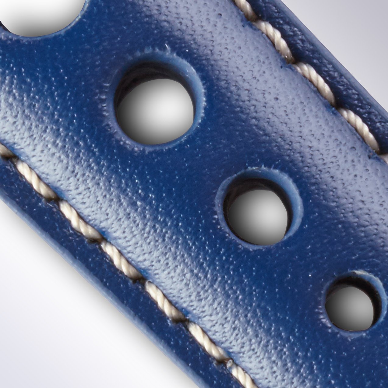 Bremont Chronometers Straps | Mens | Leather Leather Strap - Blue/White - Bremont Jaguar