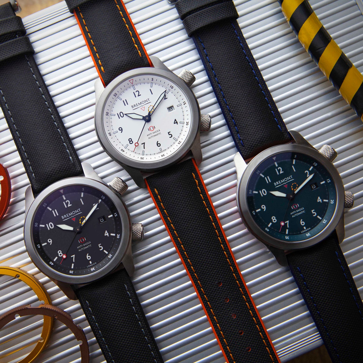 Bremont Watch Company Straps | Mens | Chalgrove | Rubber | Leather Orange Chalgrove Strap