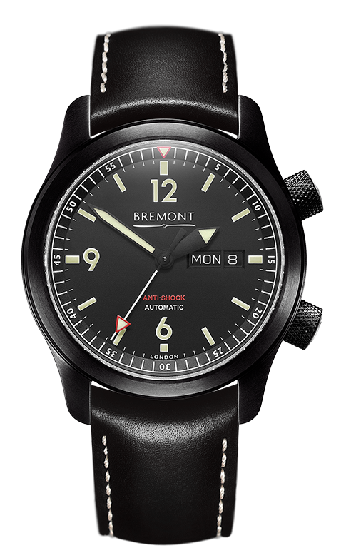 Bremont Chronometers Watches | Mens | U-2 22mm Black Leather U-2 Black dial, DLC