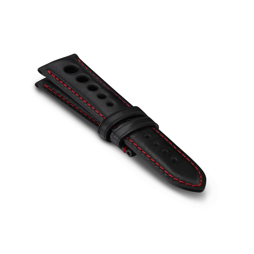 Bremont Chronometers Straps | Mens | Norton | Leather | Cushioned Leather Strap - Black/Red - Norton V4