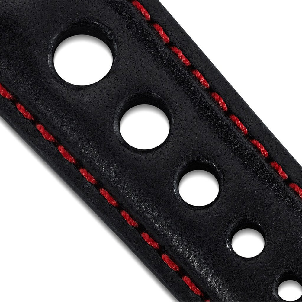Bremont Chronometers Straps | Mens | Norton | Leather | Cushioned Leather Strap - Black/Red - Norton V4