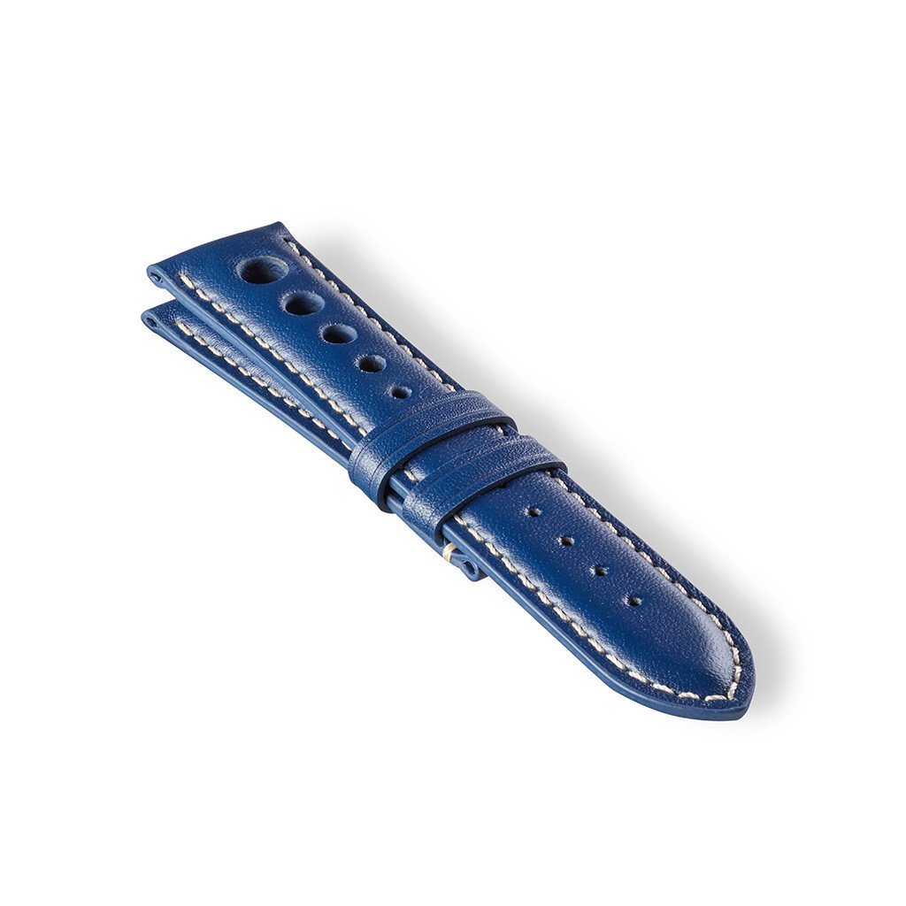 Bremont Chronometers Straps | Mens | Leather Leather Strap - Blue/White - Bremont Jaguar