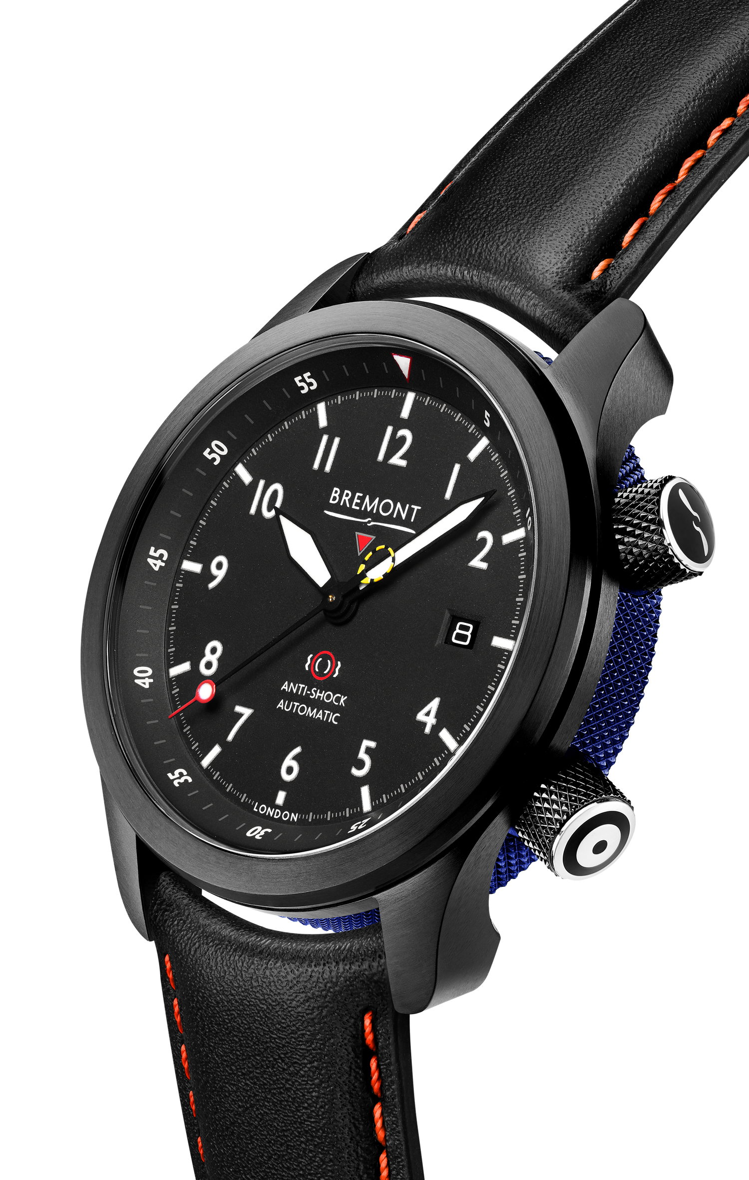 Bremont Watch Company Configurator MBII Custom DLC, Black Dial with Dark Blue Barrel & Open Case Back