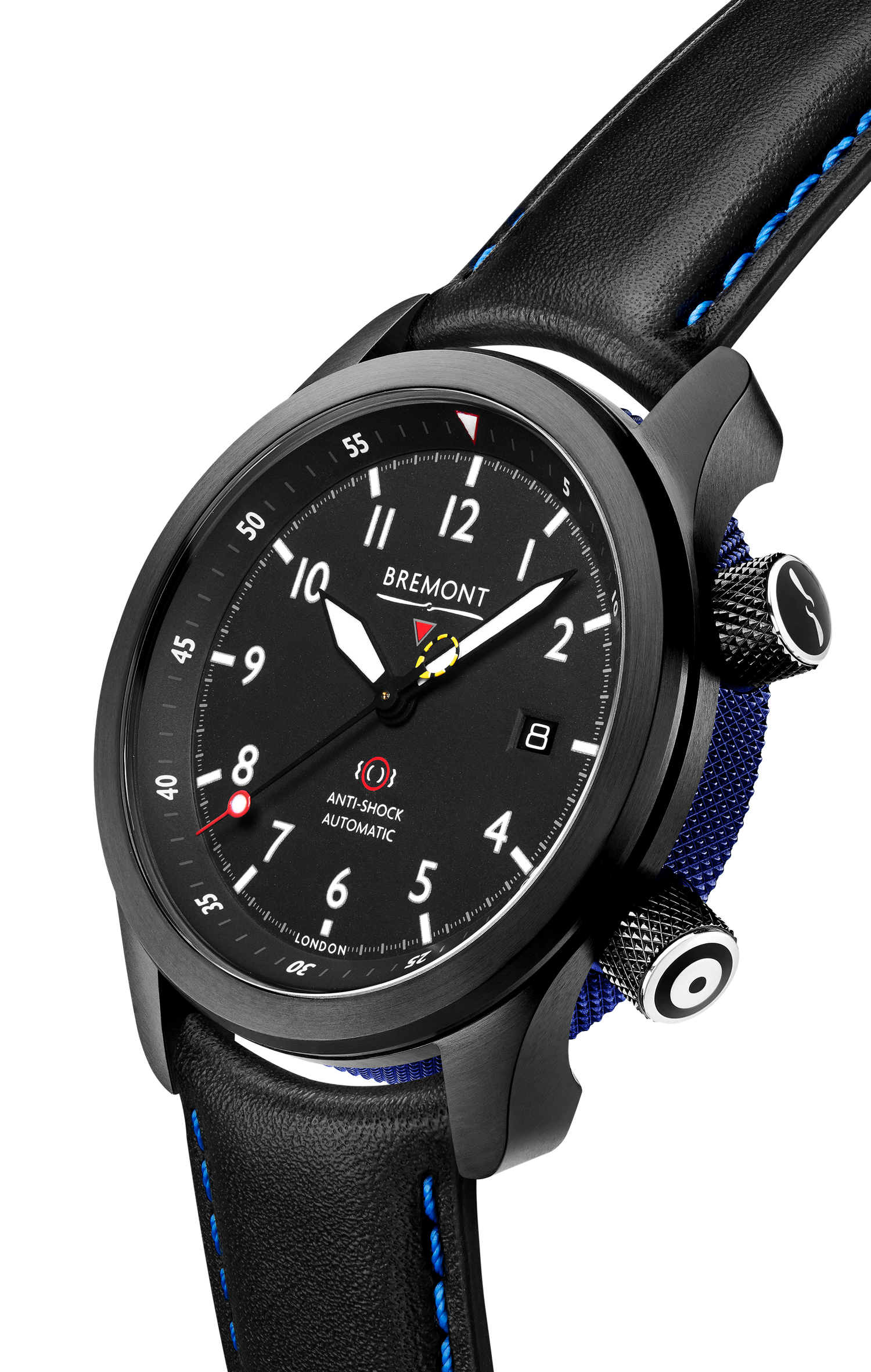 Bremont Watch Company Configurator MBII Custom DLC, Black Dial with Dark Blue Barrel & Open Case Back