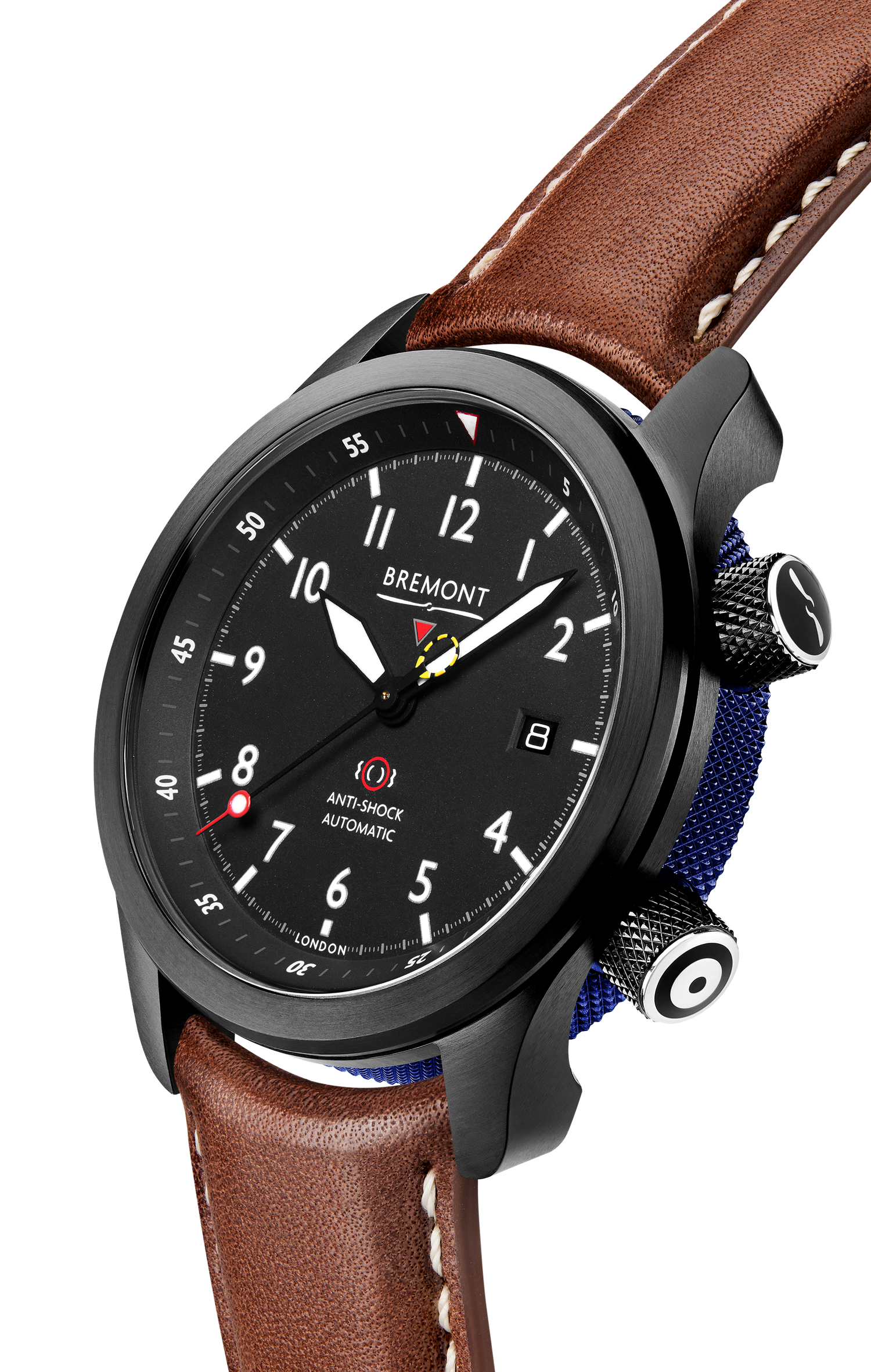Bremont Watch Company Configurator MBII Custom DLC, Black Dial with Dark Blue Barrel & Open Case Back